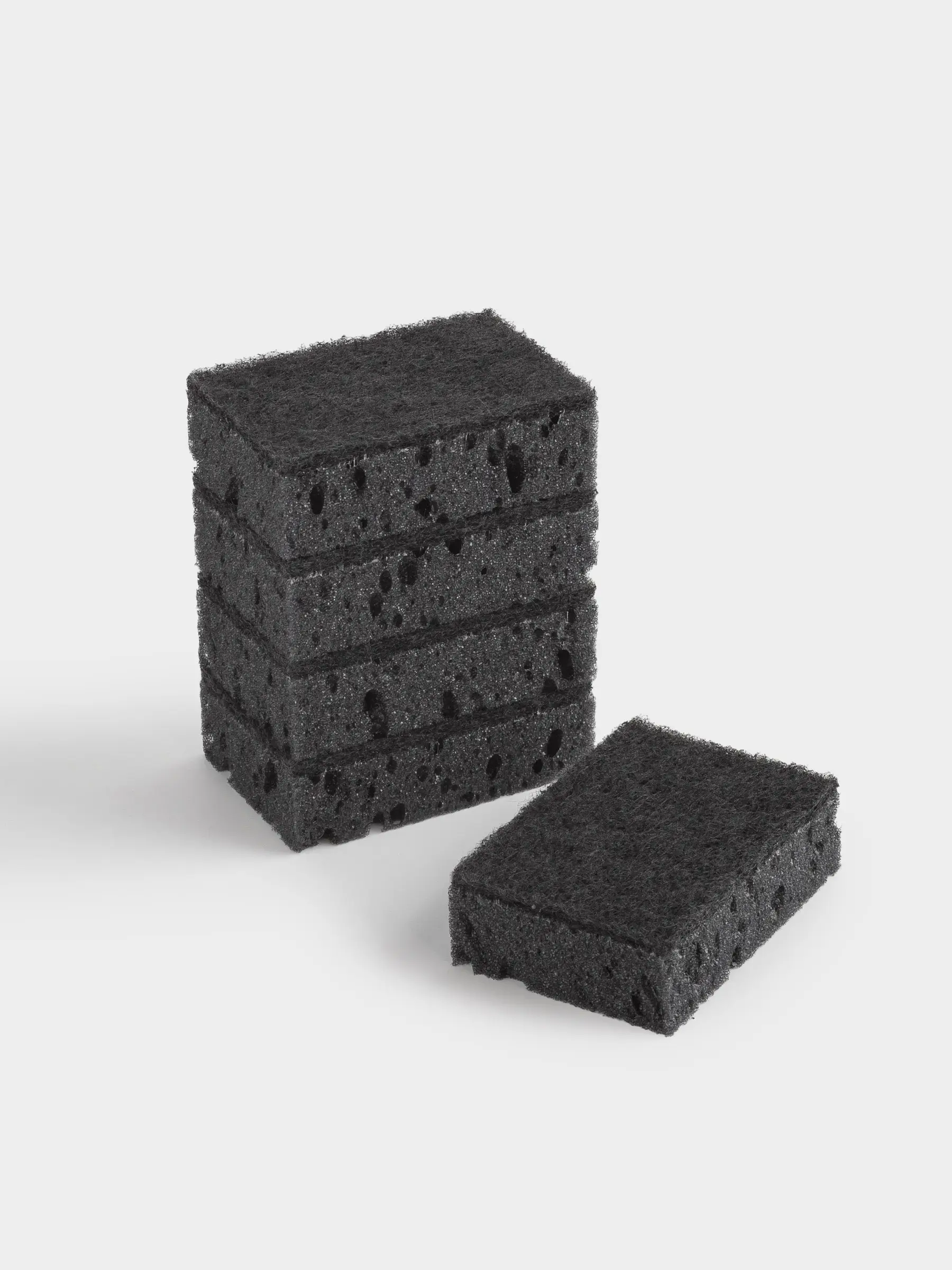 Ыдыс жууға арналған губка, 10x7 см, 5 дана, көбік резеңке/абразивті, қара, Black clean