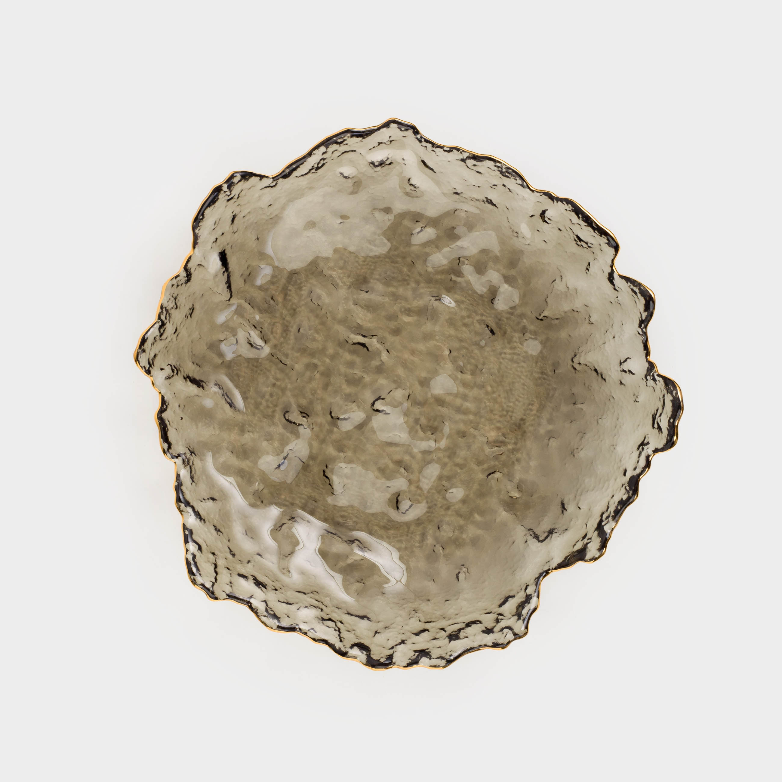 Блюдо, 25х4 см, стекло, серое, с золотистым кантом, Nautilus color, image-2