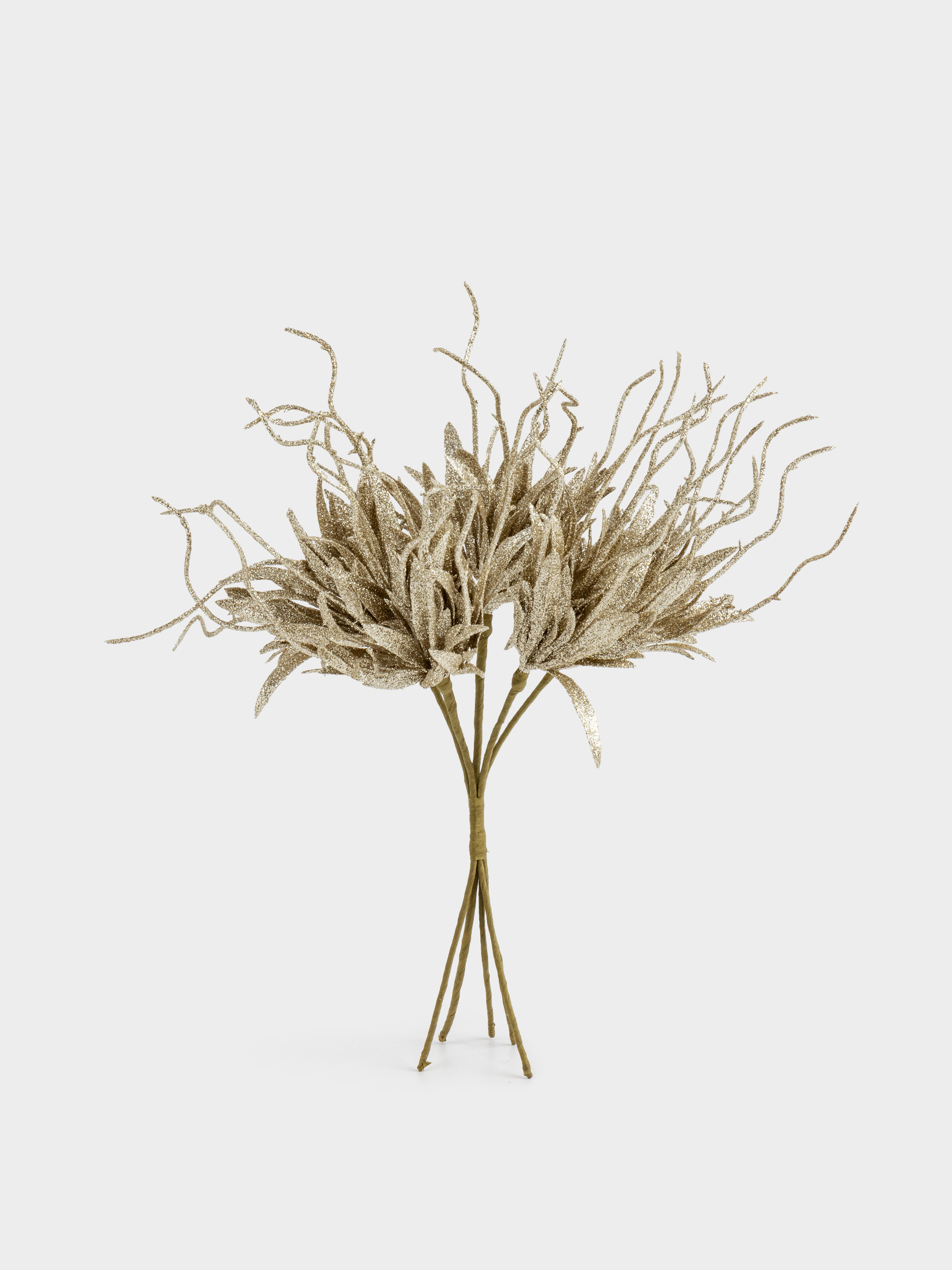 Сәндік бұтақ, 30 см, пластик/қағаз, шампан, Гүлдер, Sparkle decor, image-0