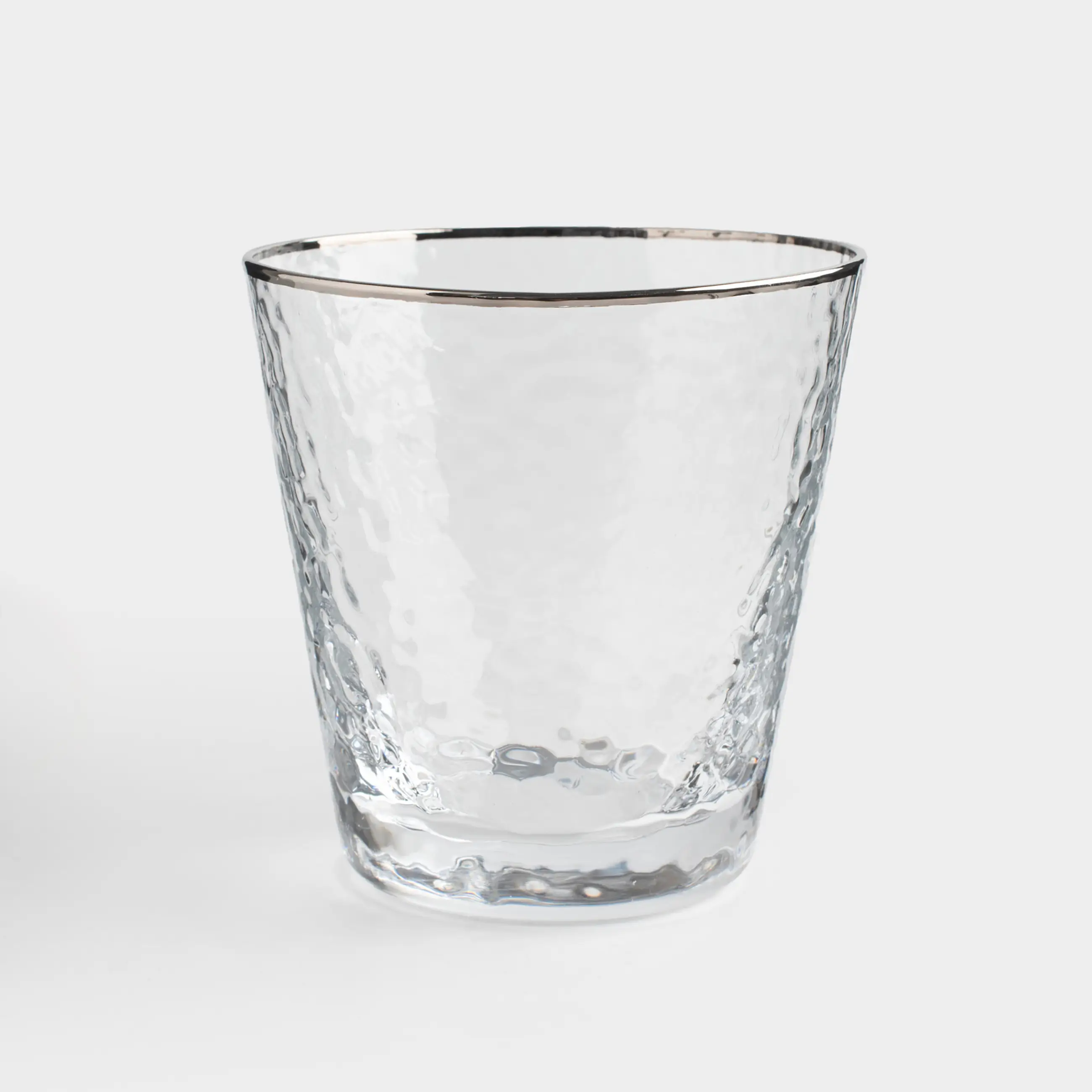 Виски стақаны, 10 см, 270 мл, шыны, күміс жиегі бар, Ripply silver