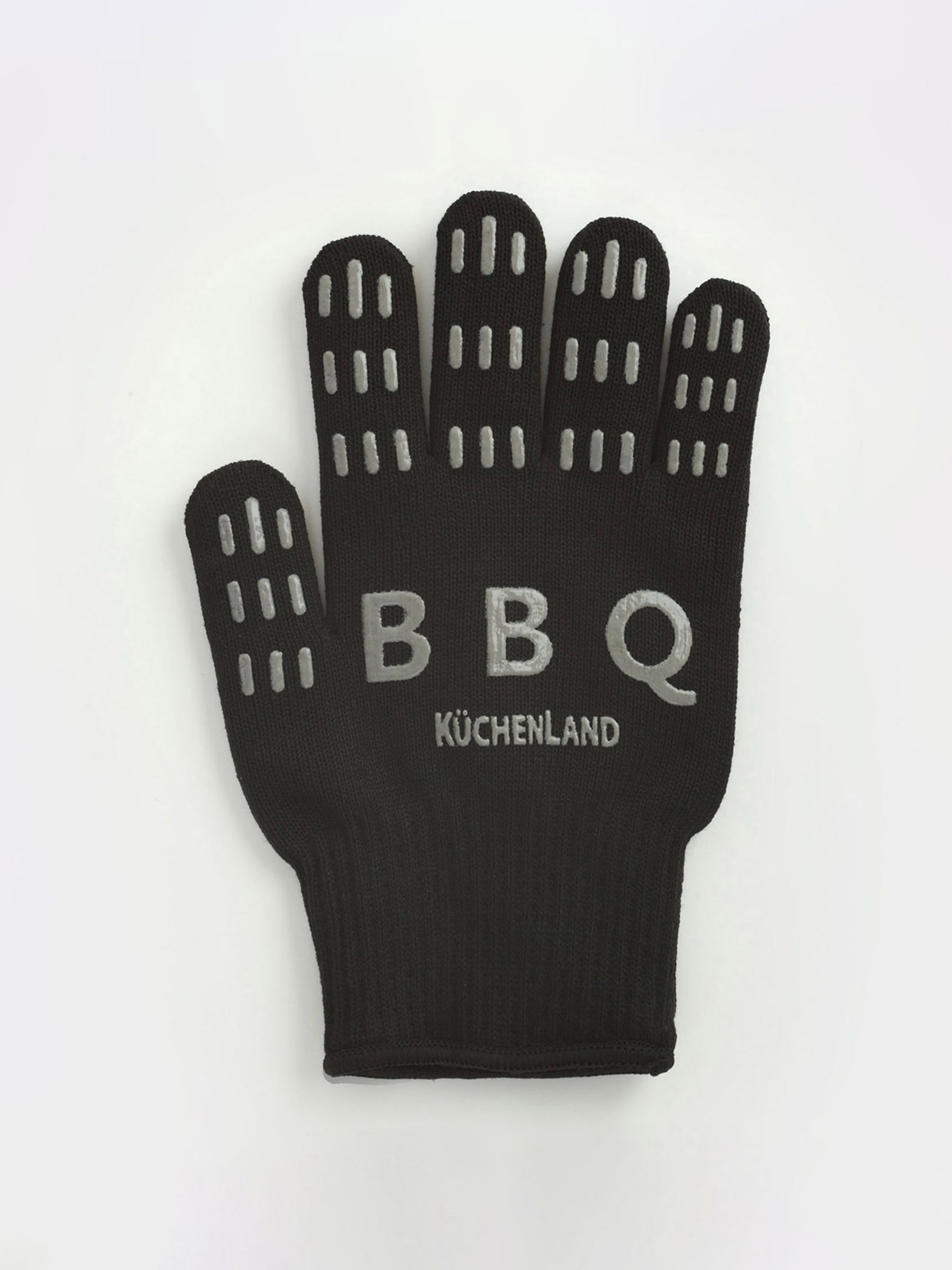 Ыстықтан қорғайтын қолғап, өлшемі М, полиэстер/силикон, қара, BBQ, image-0