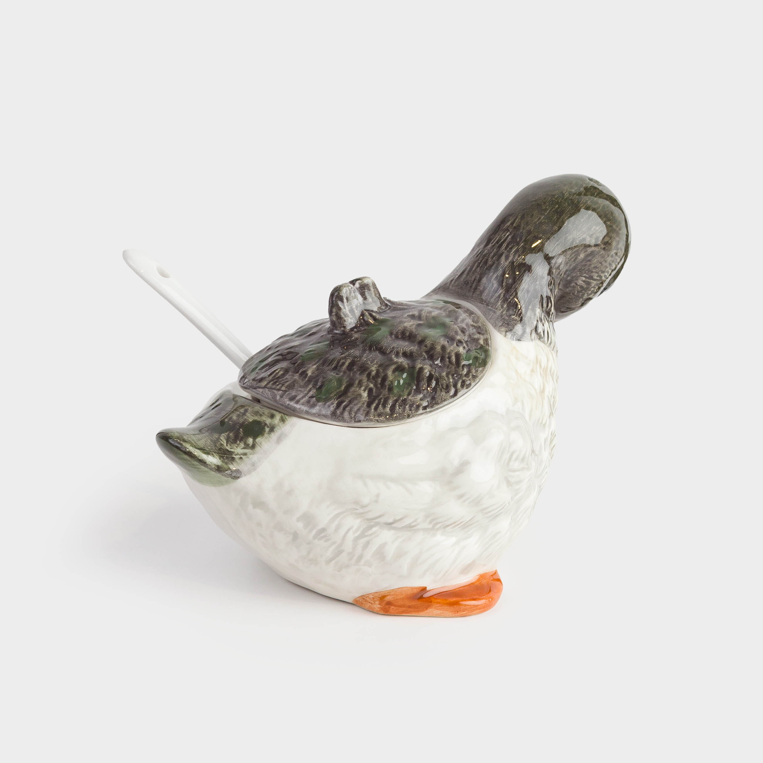 Сахарница, 10 см, 220 мл, с ложкой, керамика, Утенок, Duck, image-1