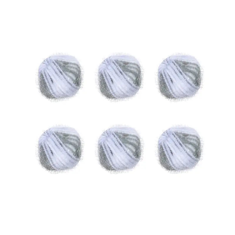 Шарик для стирки, 3 см, 6 шт, с эффектом сбора шерсти, нейлон, серый, Washing ball ,image-0