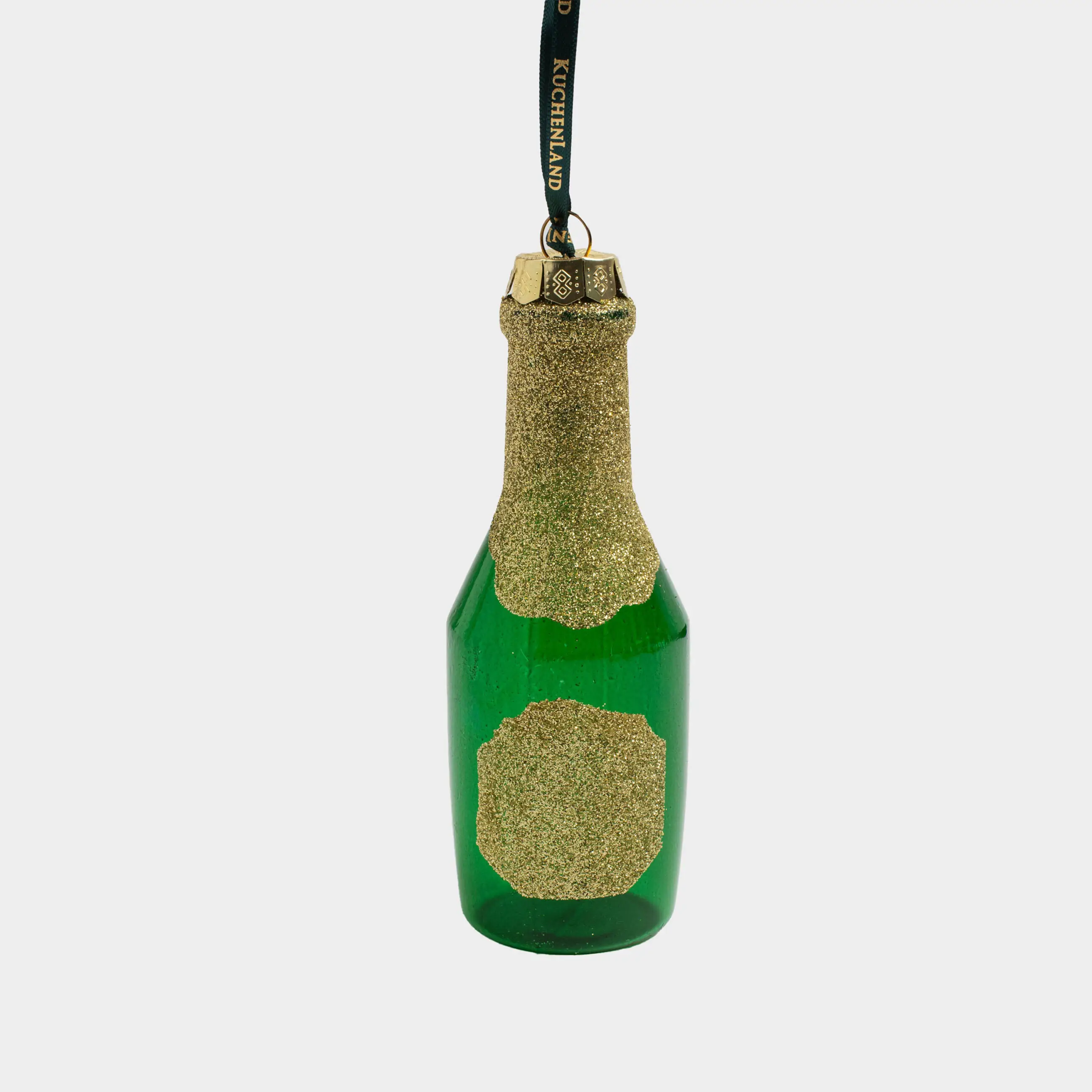 Шырша ойыншығы, 13 см, шыны, Жылтырақтары бар шампан бөтелкесі, Figure sparkle