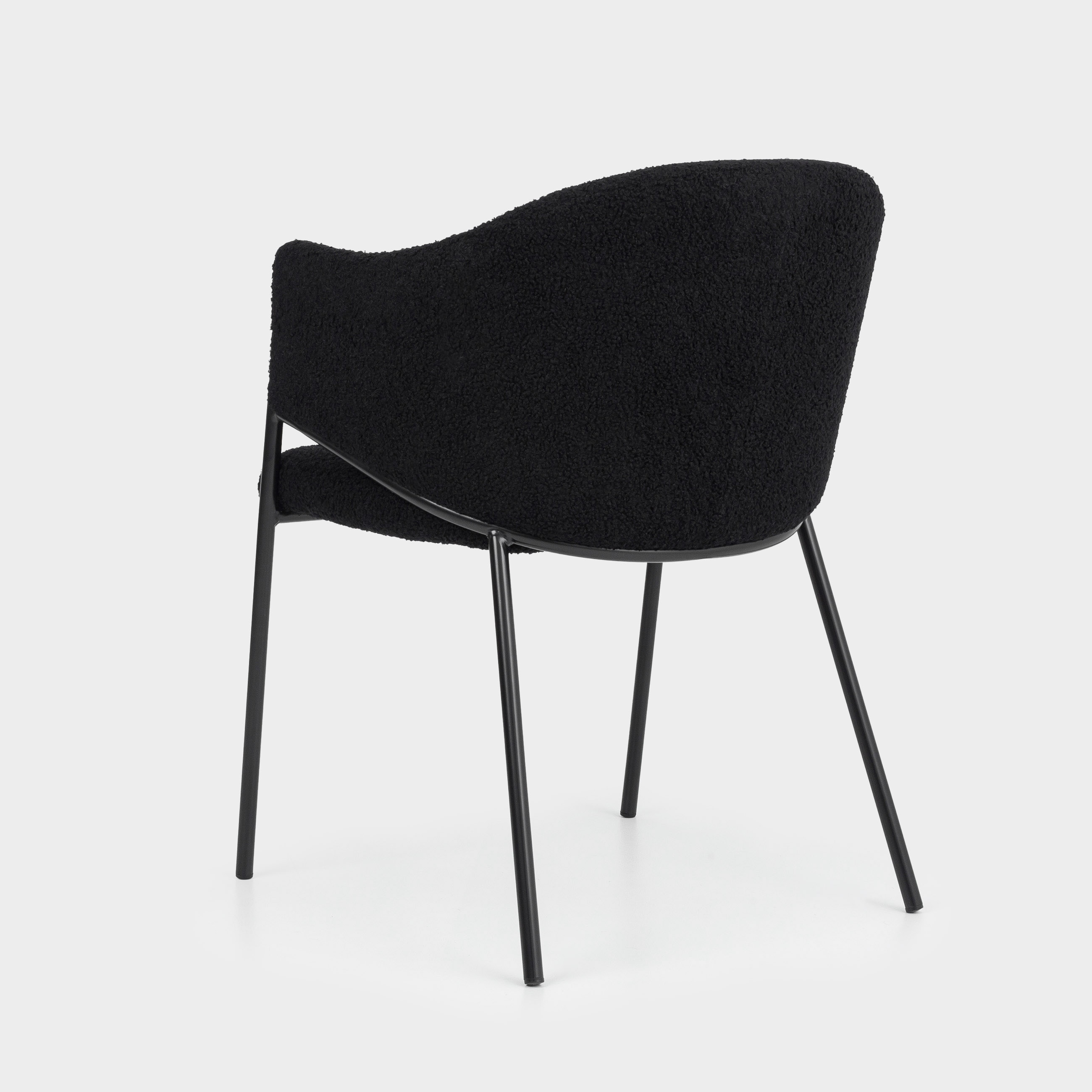 Кресло, 78 см, с подлокотниками, букле/металл, черное, Boucle, image-2