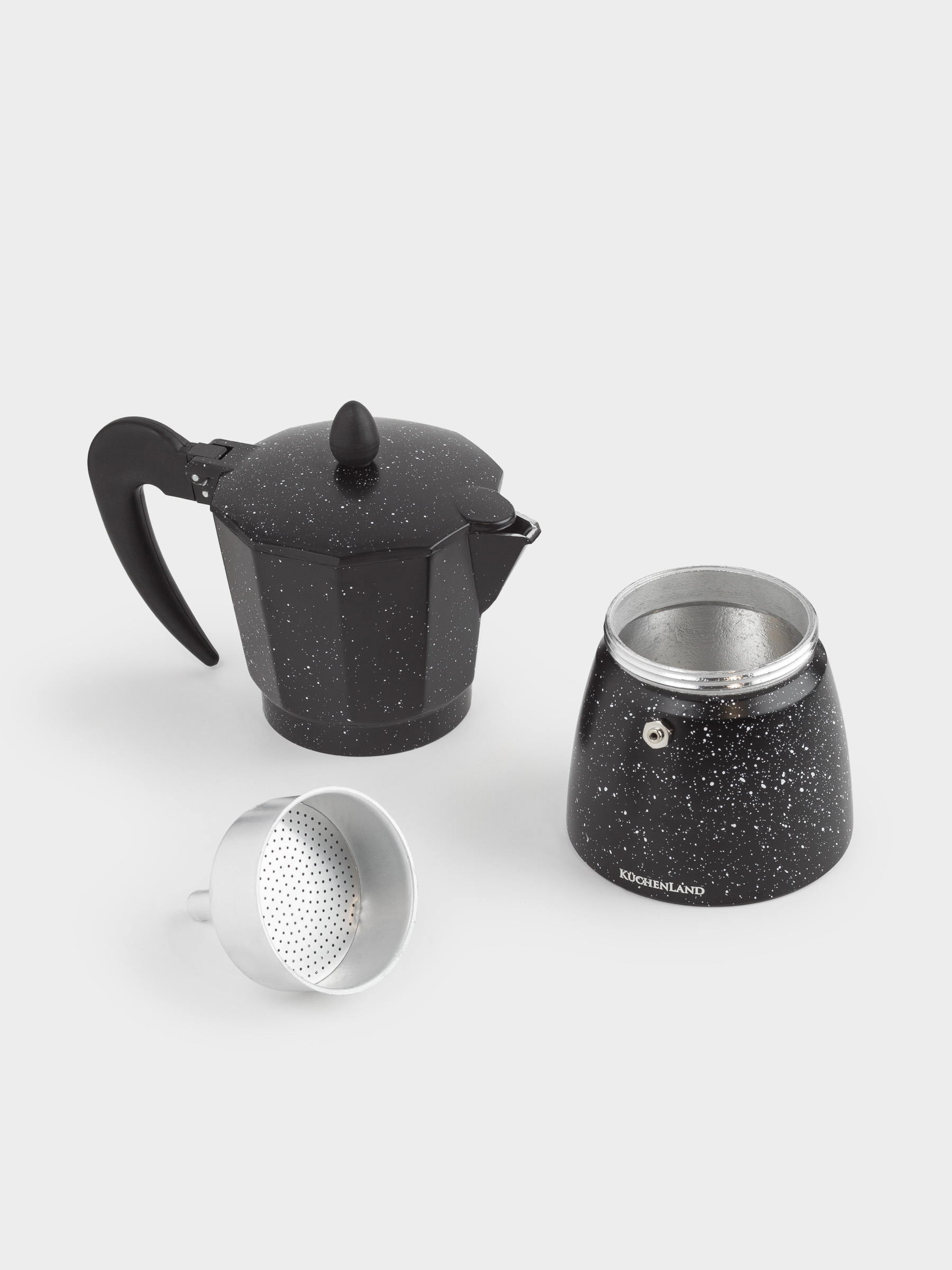Кофеварка гейзерная, 300 мл, алюминий/пластик, черная, в крапинку, Espresso, image-6