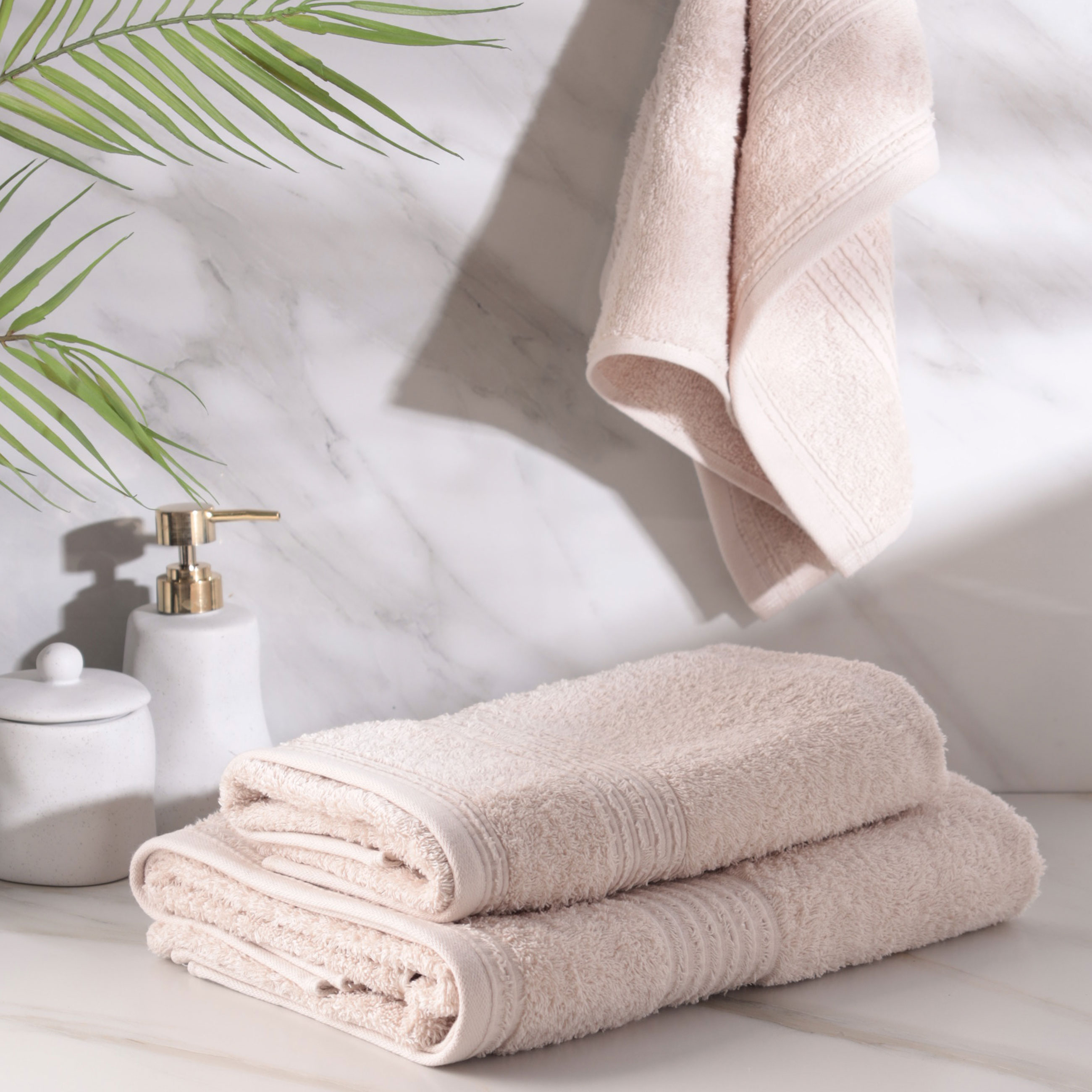 Комплект полотенец, 40х60/50х90/70х140 см, 3 шт, хлопок, бежевый, Natural cotton, image-3