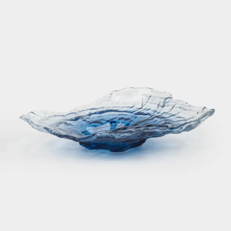 Ваза для фруктов, 23х17 см, стекло, синий градиент, Устрица, Shellfish gradient ,image-0