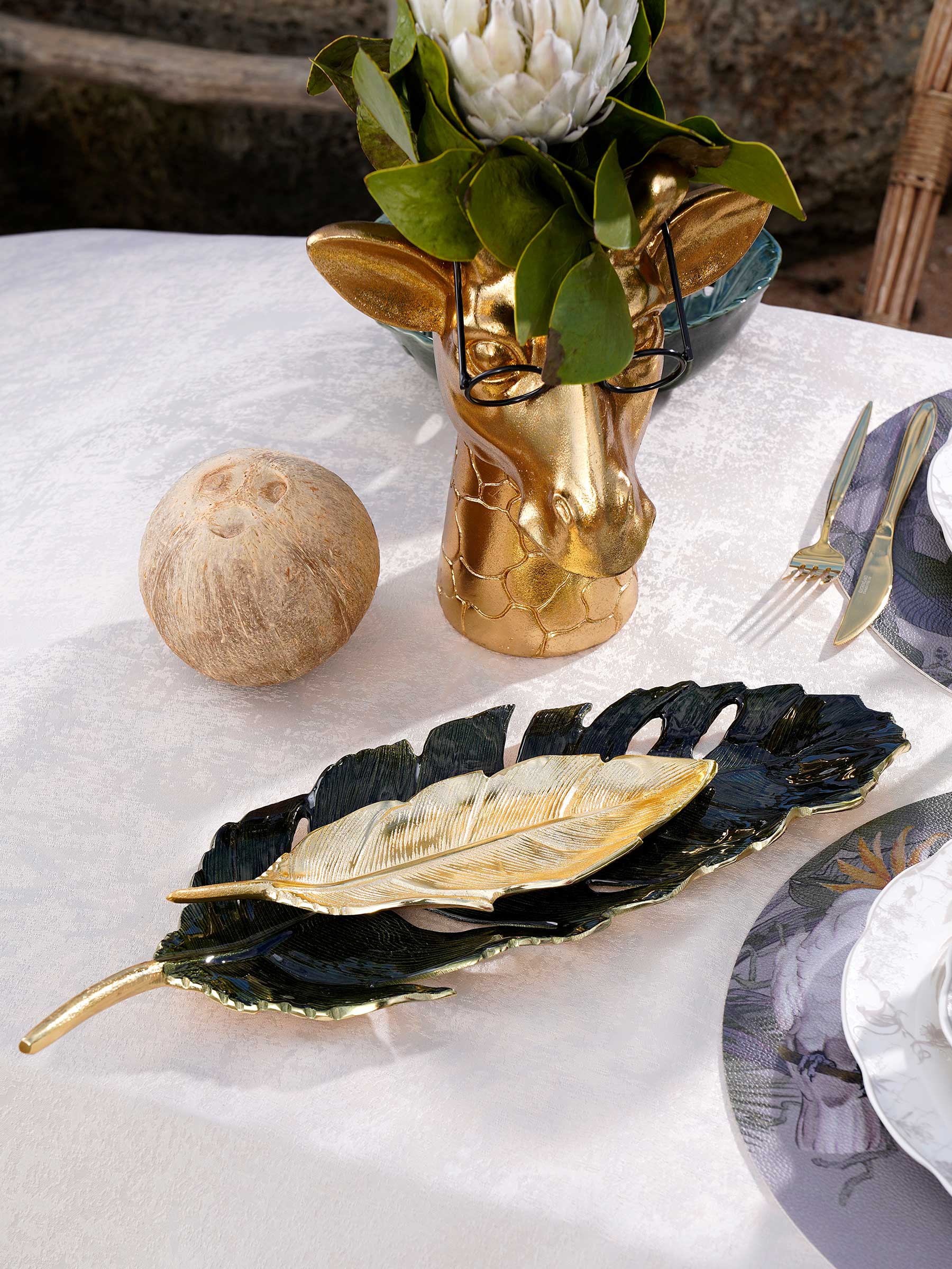 Блюдо декоративное, 26х9 см, металл, золотистое, Лист, Fantastic gold, image-8