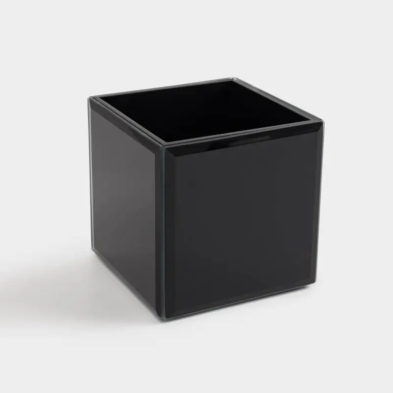 Органайзер для косметики, 10х10 см, стекло, зеркальный, черный, Glossy black, image-0