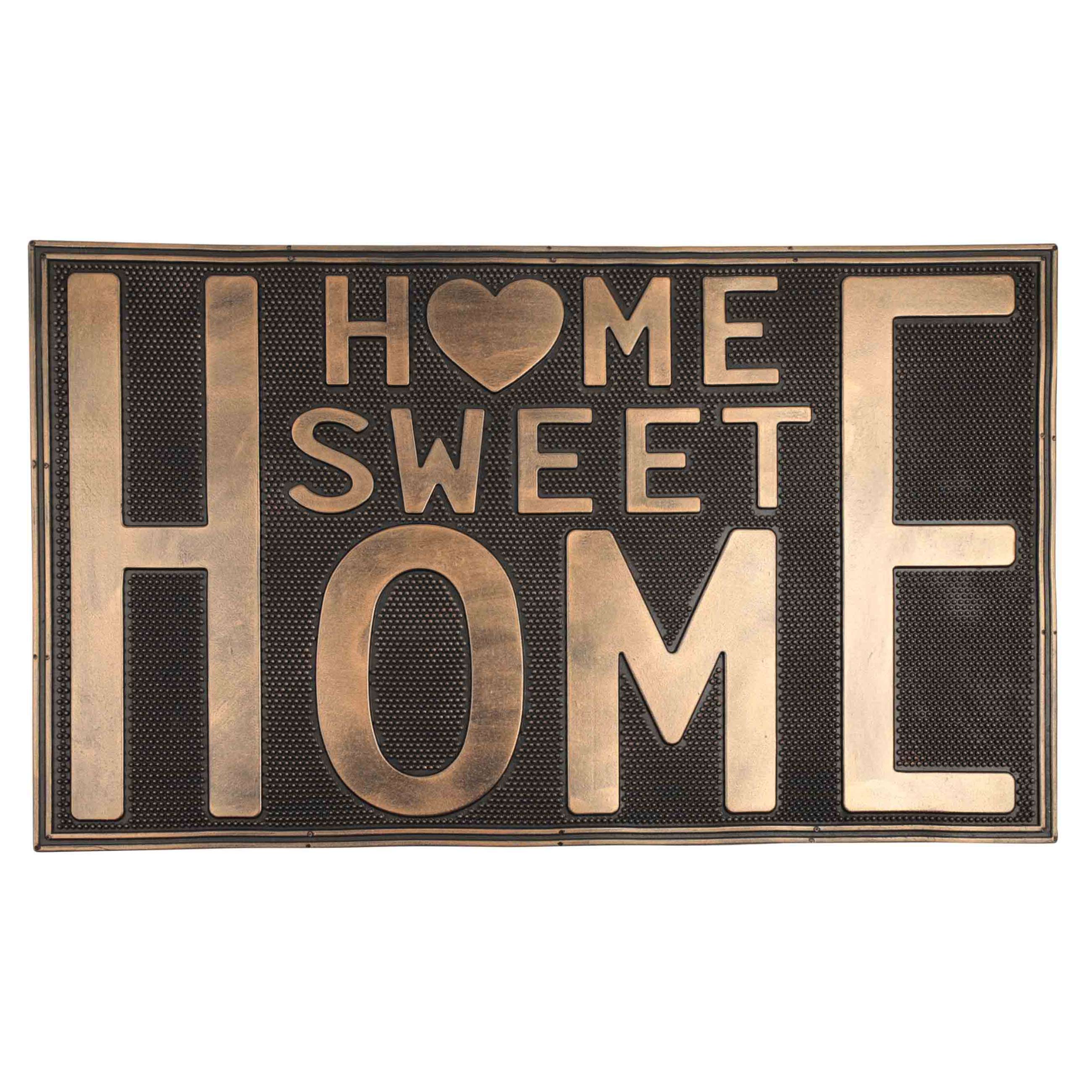 Есік төсеніші, 45х75 см, резеңке, қола қара, Sweet home, Home deco, image-0