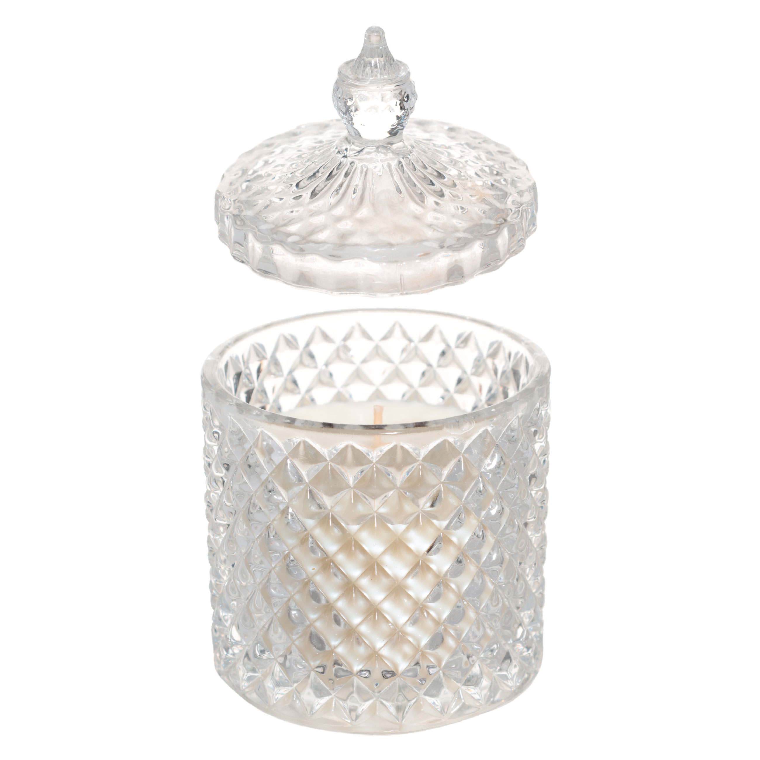 Хош иісті шам, 13 см, шам ұстағышта, қақпағы бар, шыны, Lime Basil, Odorous, image-1