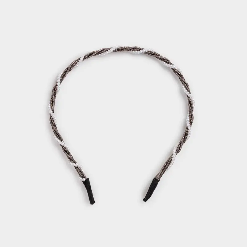 Ободок для волос, 15х13 см, стекло/металл, черный, Hairstyle ,image-0