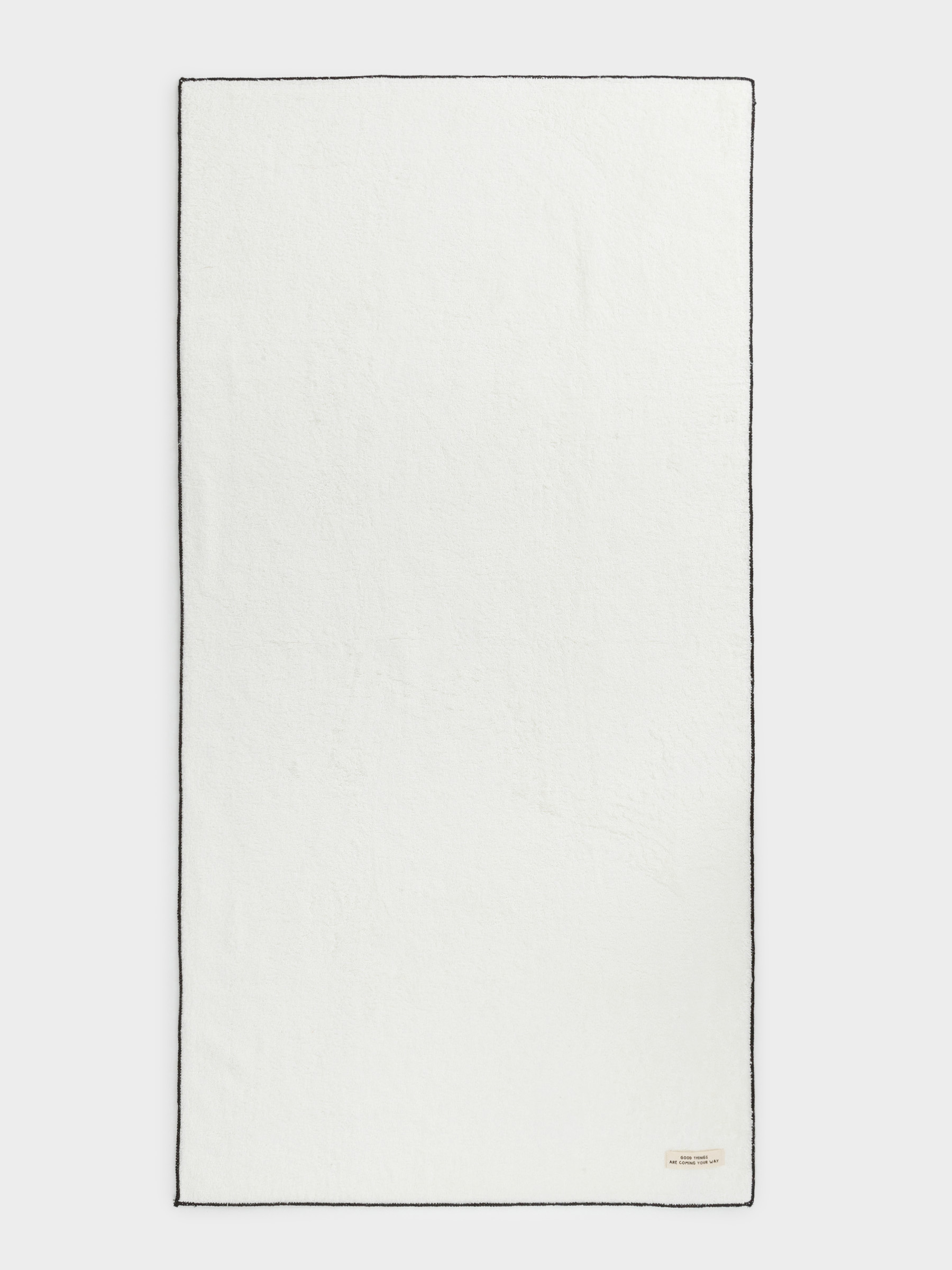 Полотенце, 70х140 см, хлопок, бежевое, Черный кант, Frotte cotton, image-1