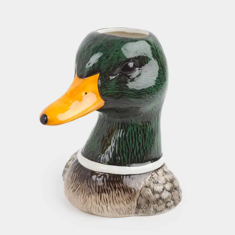 Ваза для цветов, 23 см, декоративная, керамика, Селезень, Duck ,image-0