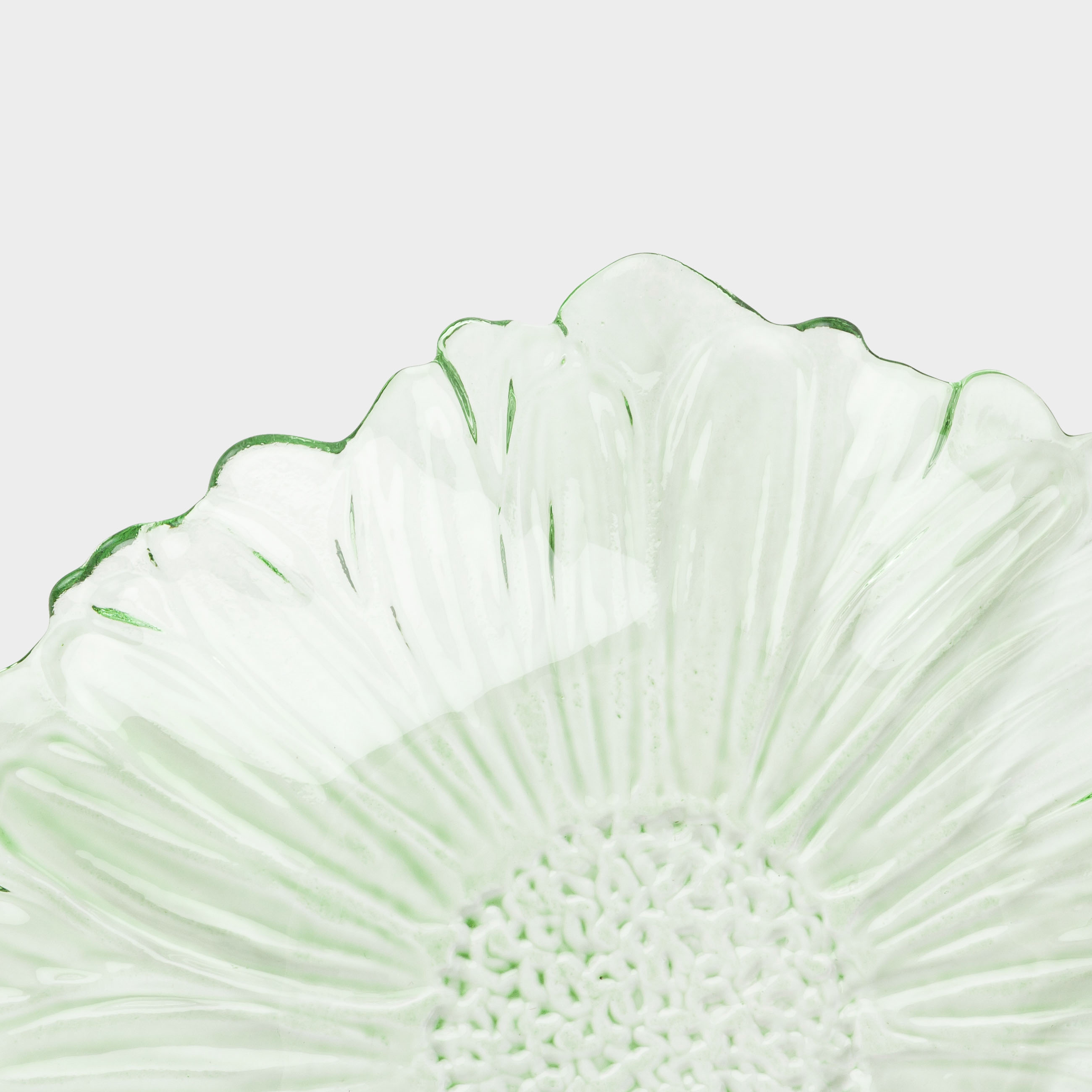 Блюдо, 20 см, стекло Р, зеленое, Цветок, Fleur color, image-2