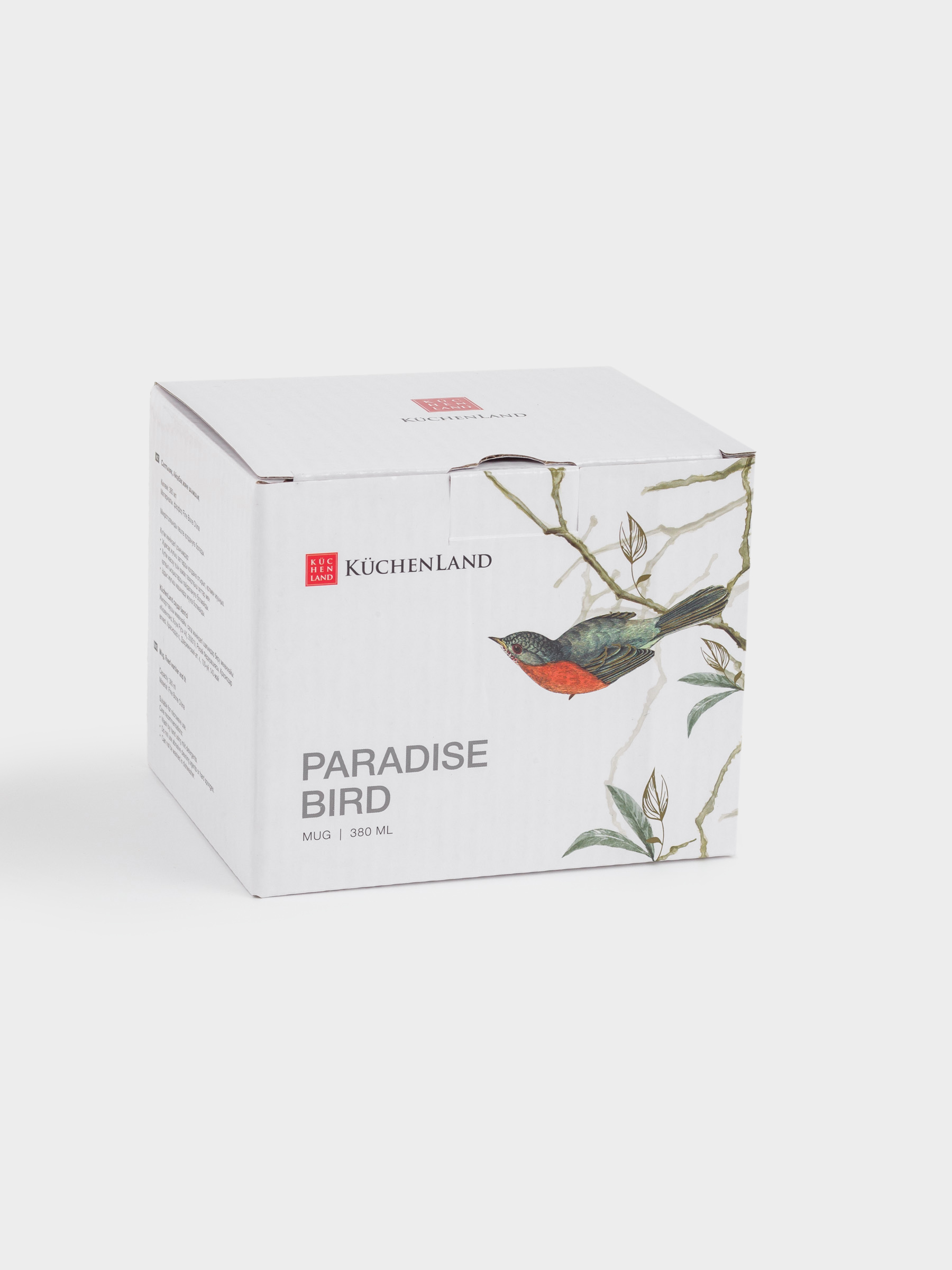 Кружка, 380 мл, фарфор F, с золотистым кантом, Камышевка и синица, Paradise bird, image-4