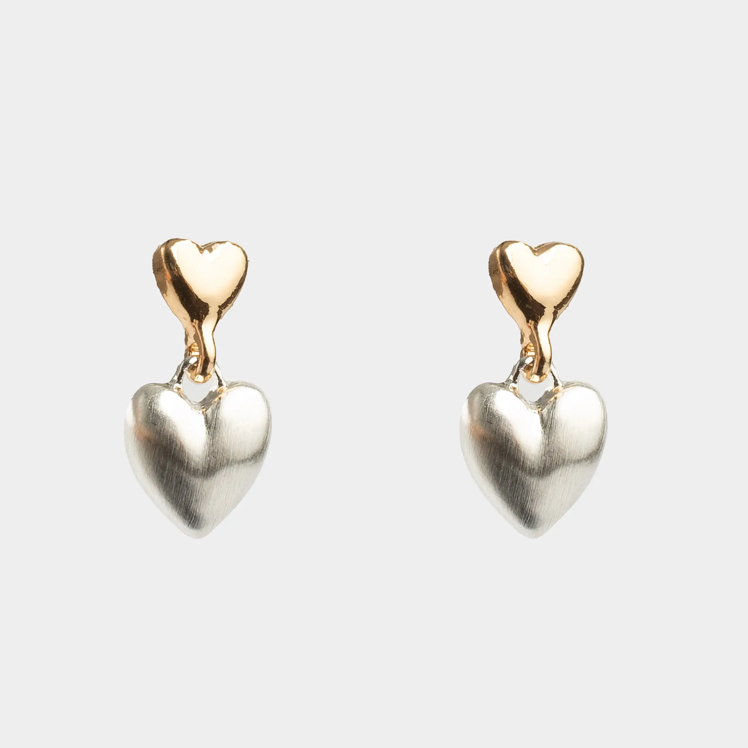 Пуссет сырғалары, 2 см, 2 дана, металл, күміс, Jewelry heart