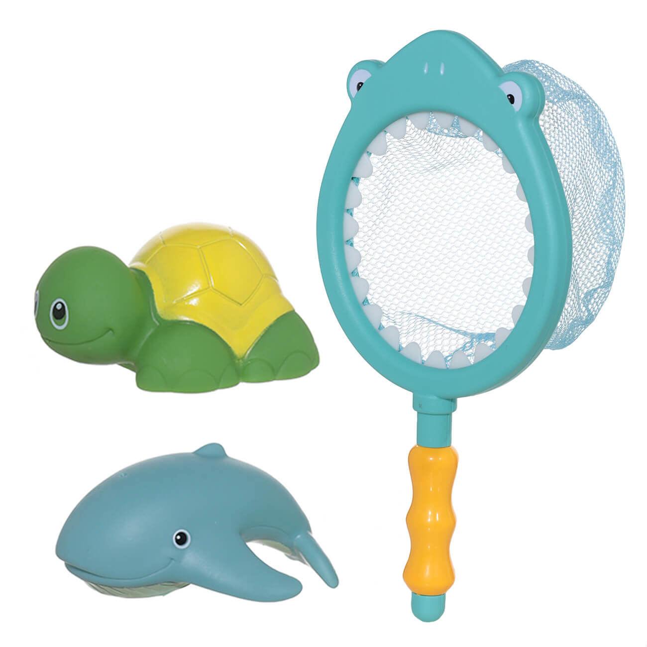 Набор игрушек для купания, 3 пр, сачок/игрушки, резина/пластик, Акула, Aquatic animals изображение № 1