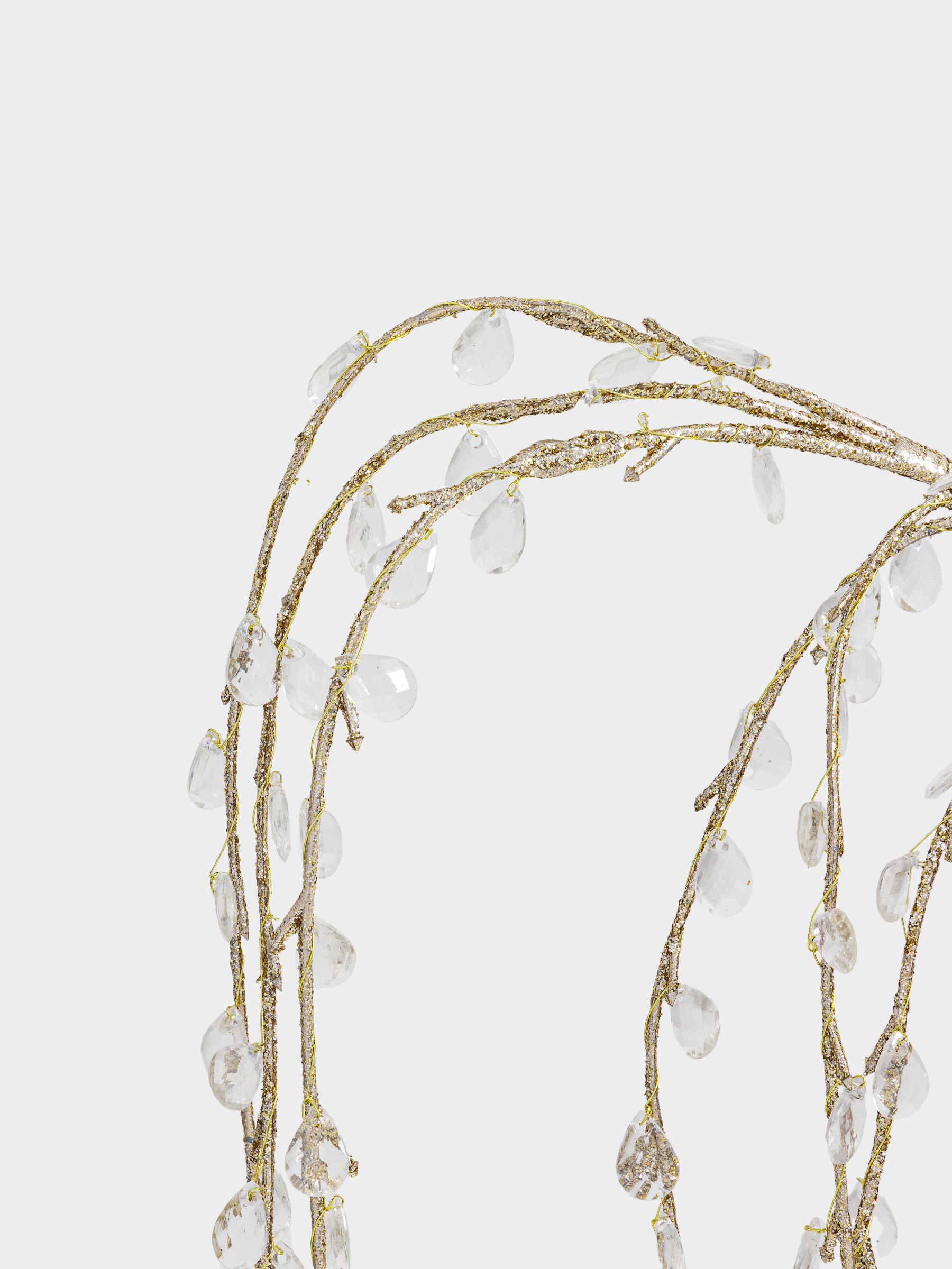 Сәндік бұтақ, 1 м, акрил/металл, алтын, Кристалдар, Crystal decor, image-2