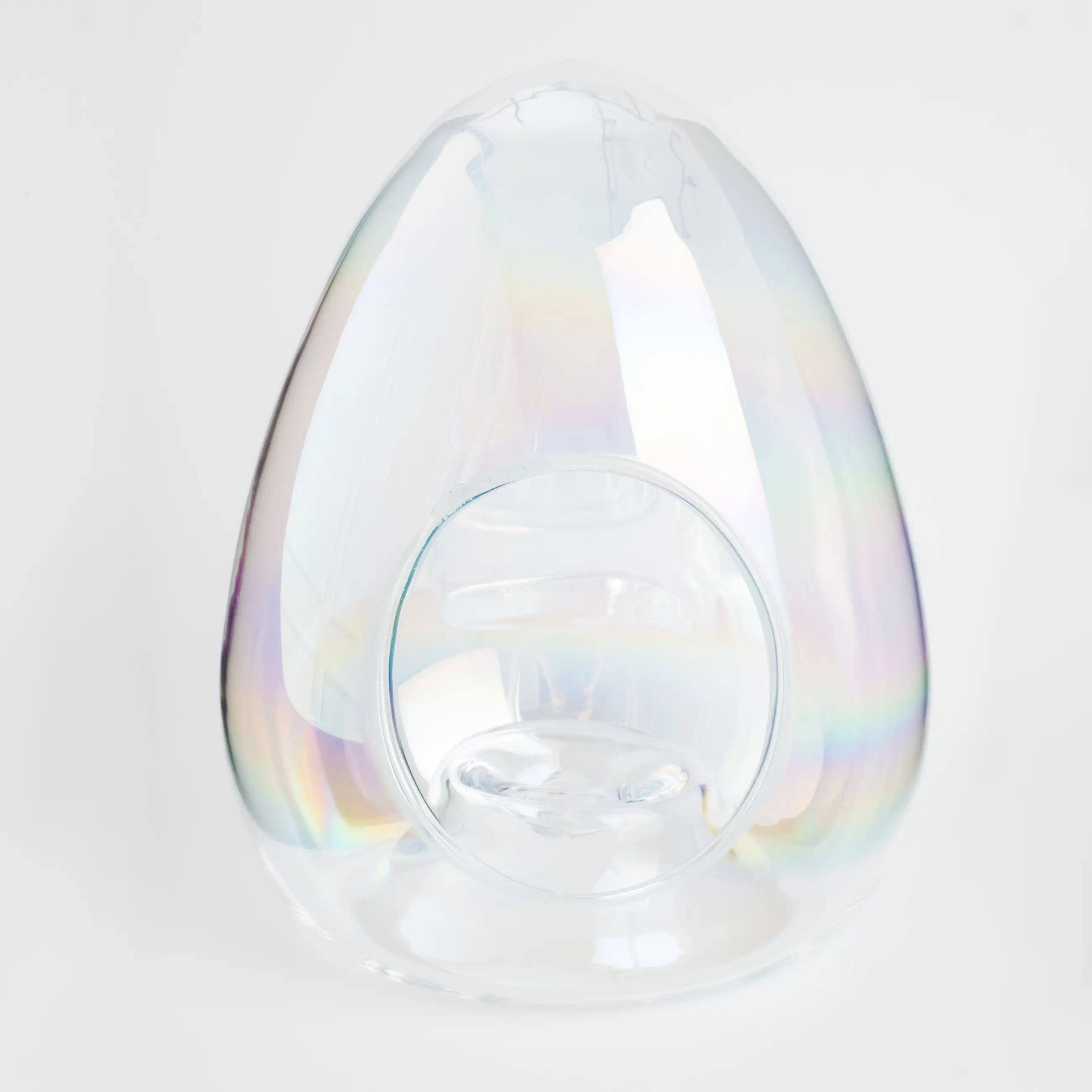 Конфетница, 17х23 см, стекло, перламутр, Яйцо, Clear polar, image-0