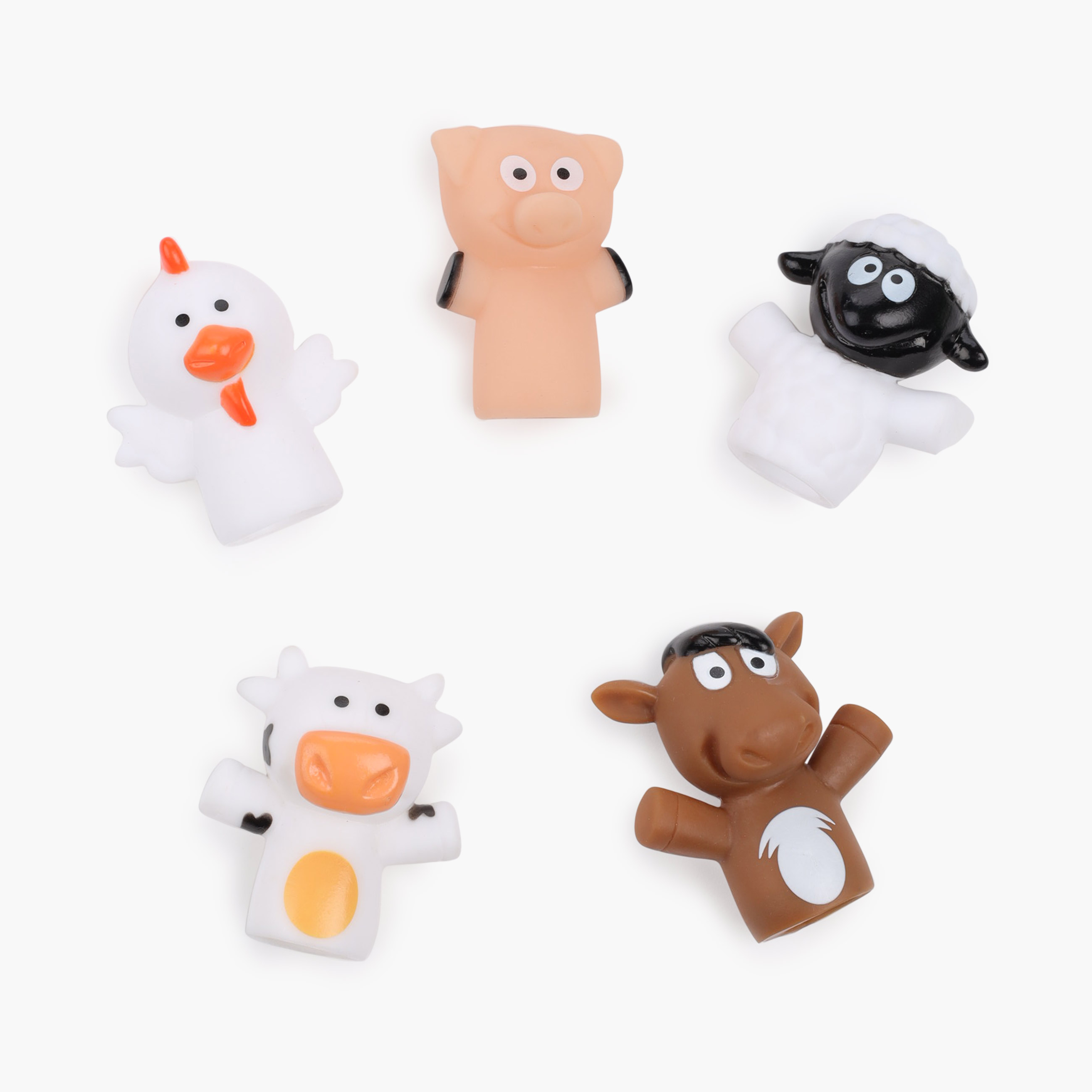 Набор игровой, 5 пр, ПВХ, Пальчиковый театр, Животные фермы, Kiddy, image-1