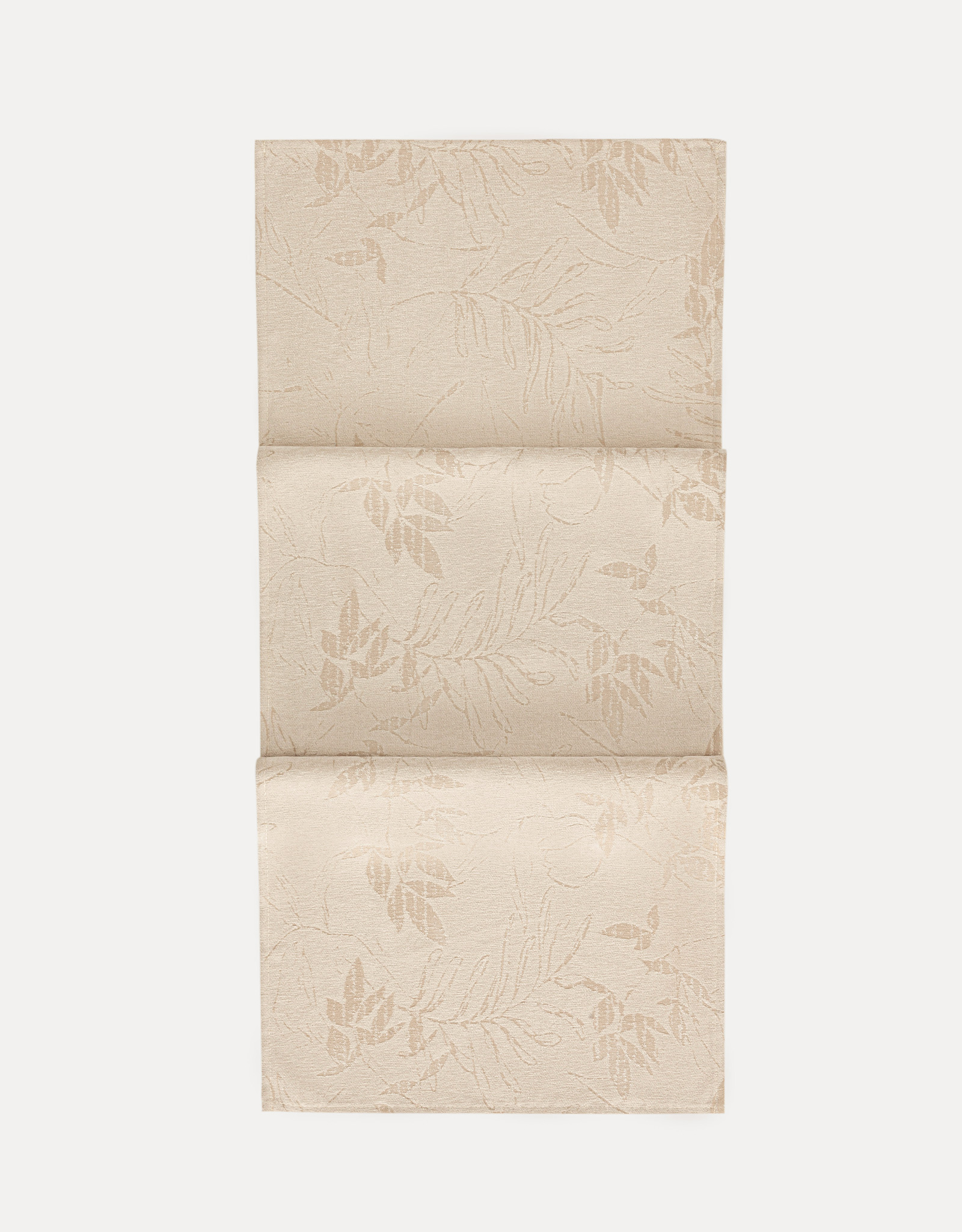Дорожка настольная, 40x160 см, жаккард, шенилл, бежевая, Ветви, Texture branches, image-0