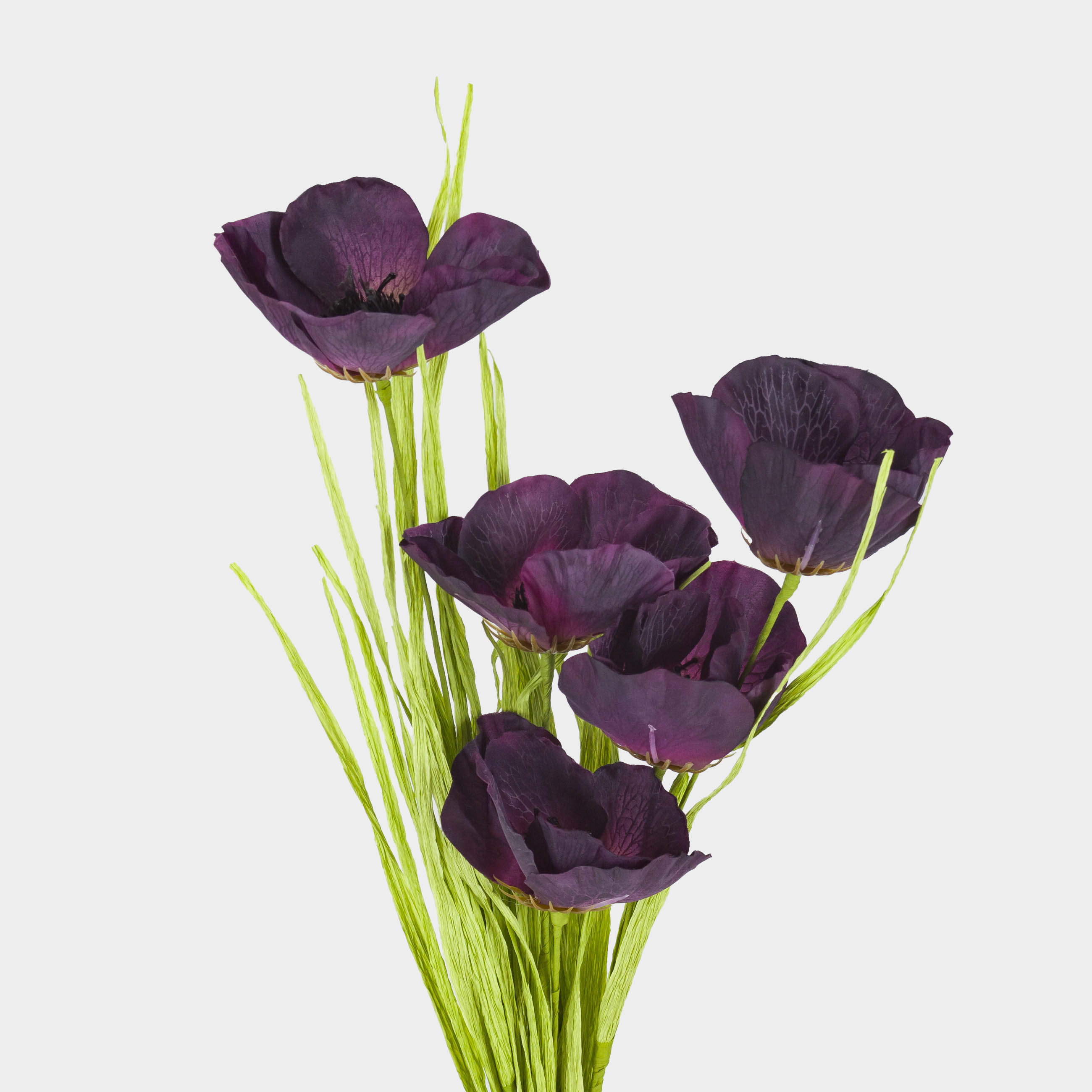 Ветка декоративная, 50 см, пластик/бумага, Фиолетовый мак, Flower garden, image-1