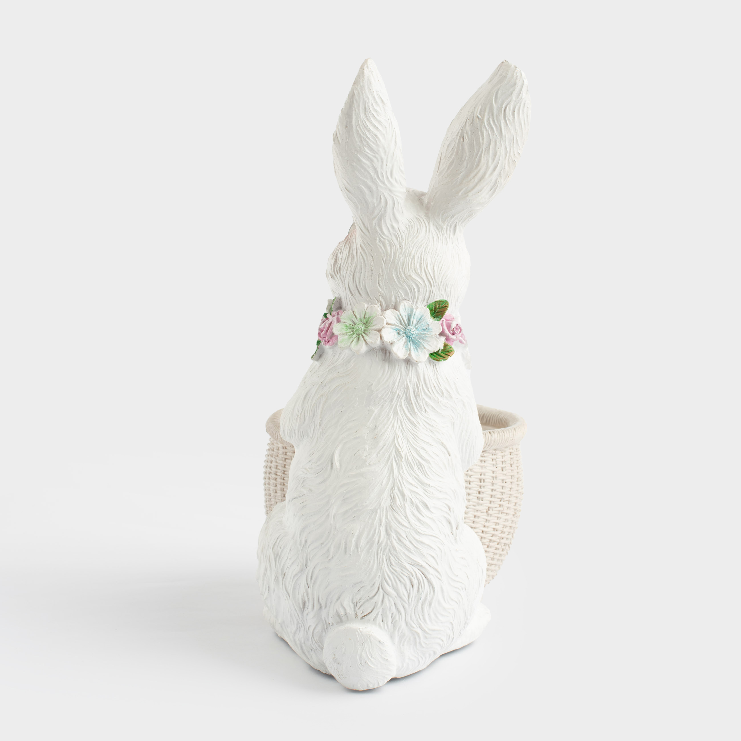 Конфетница, 21x27 см, полирезин, серо-бежевая, Кролик с корзинкой, Easter, image-3