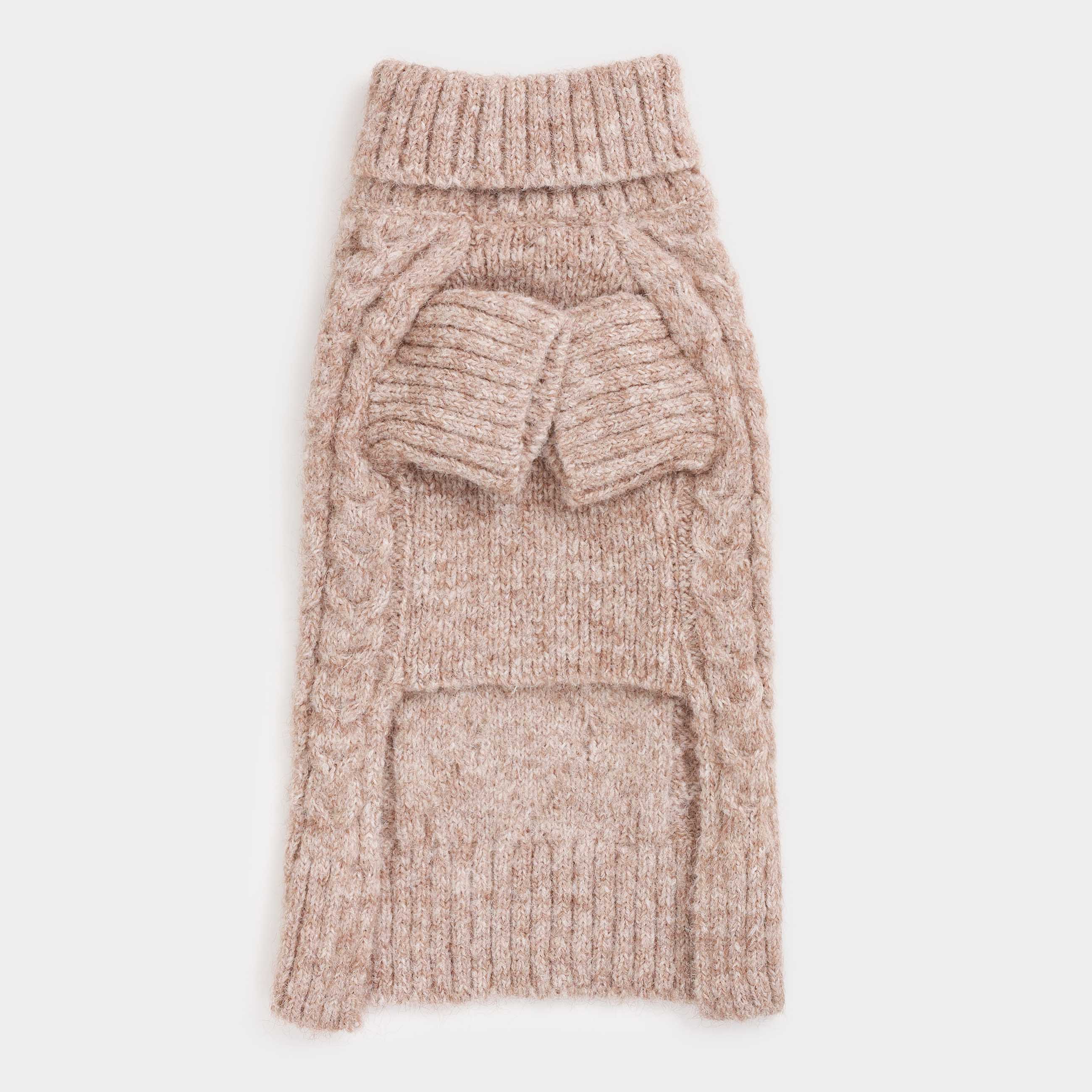 Свитер для животных,  с рукавами, полиэстер/шерсть, бежевый, Косы, Fashion pet, image-3