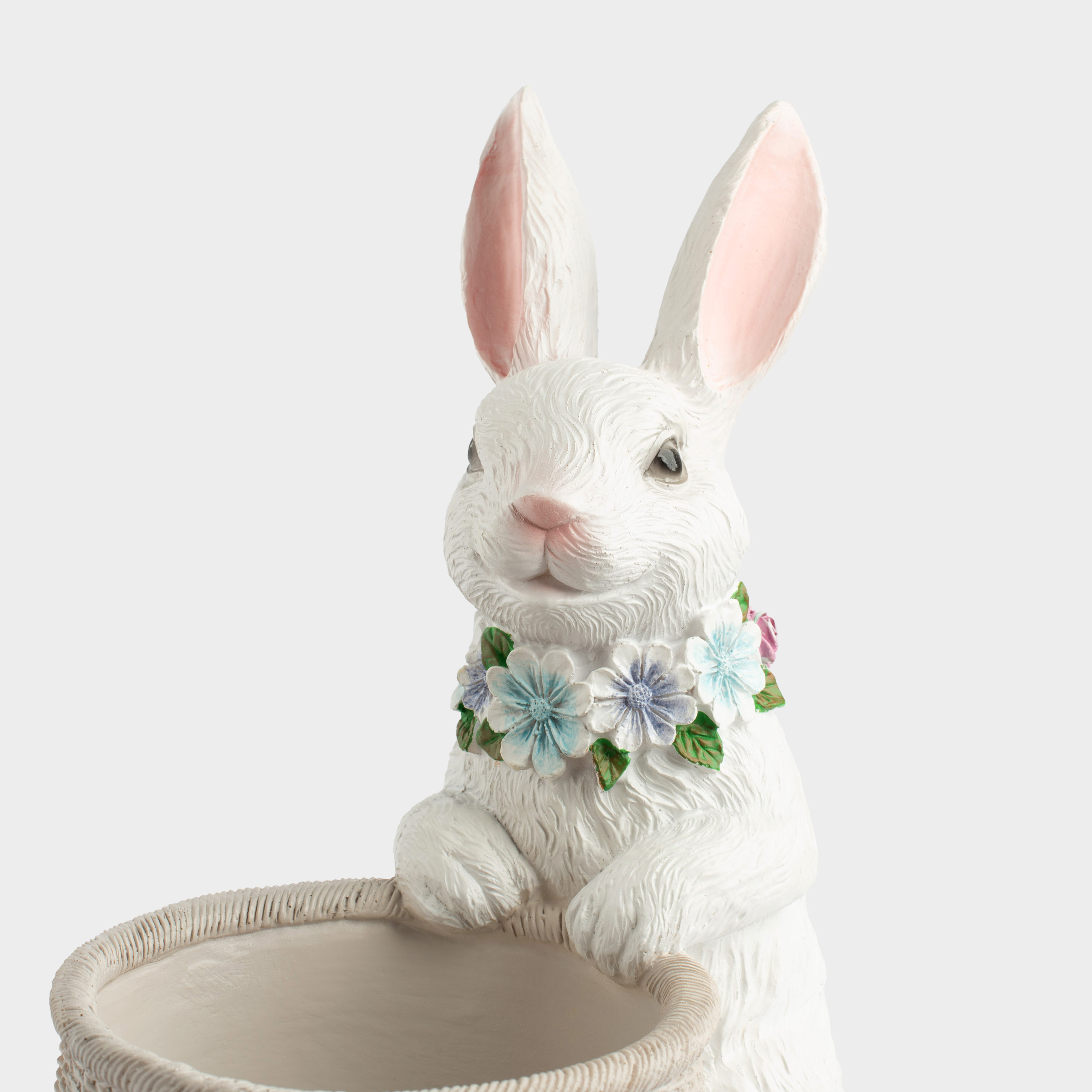 Конфетница, 21x27 см, полирезин, серо-бежевая, Кролик с корзинкой, Easter, image-5