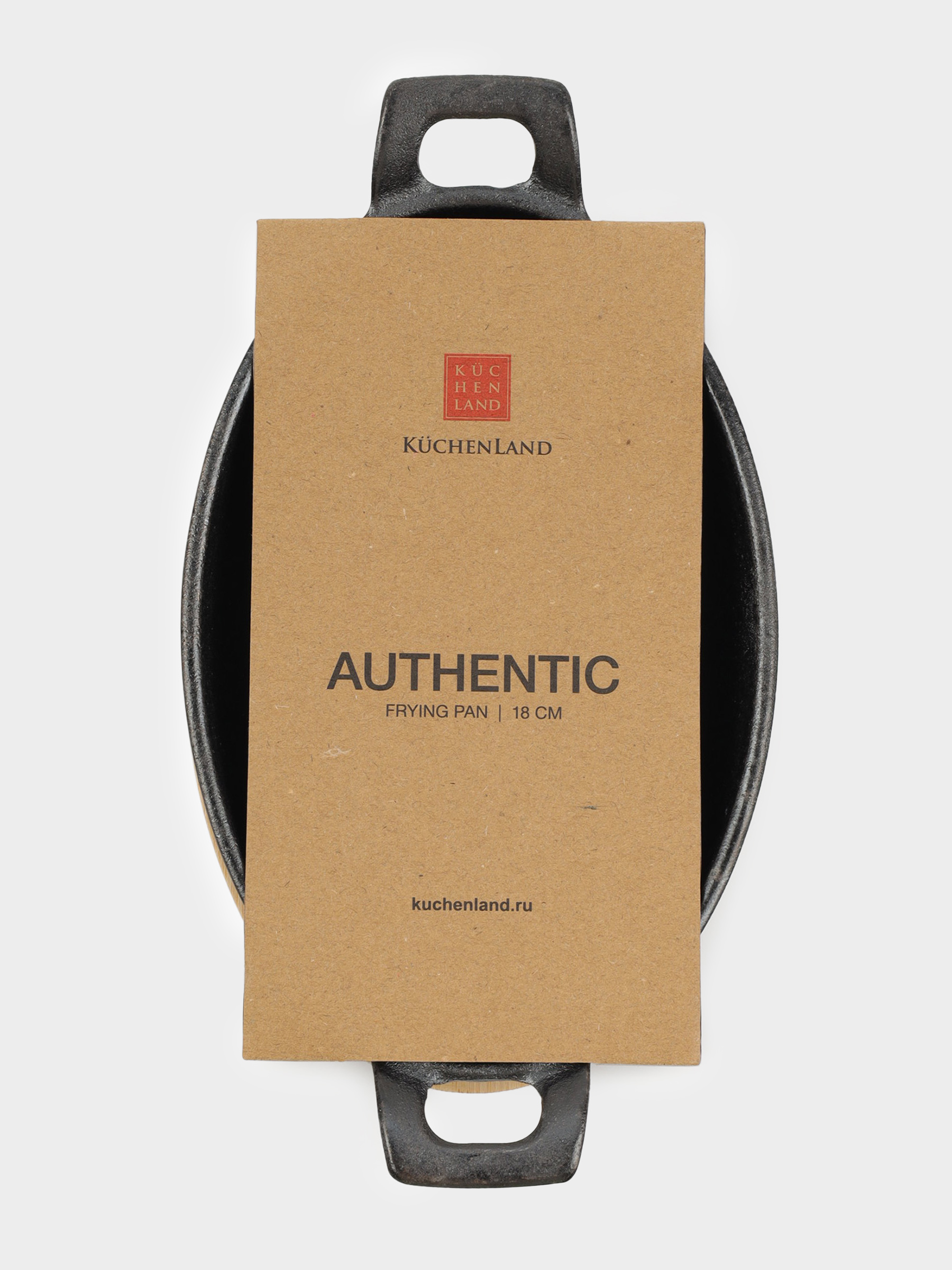 Таба, 18 см, стендте, тұтқалары бар, шойын/бамбук, сопақ, қара, Authentic, image-5
