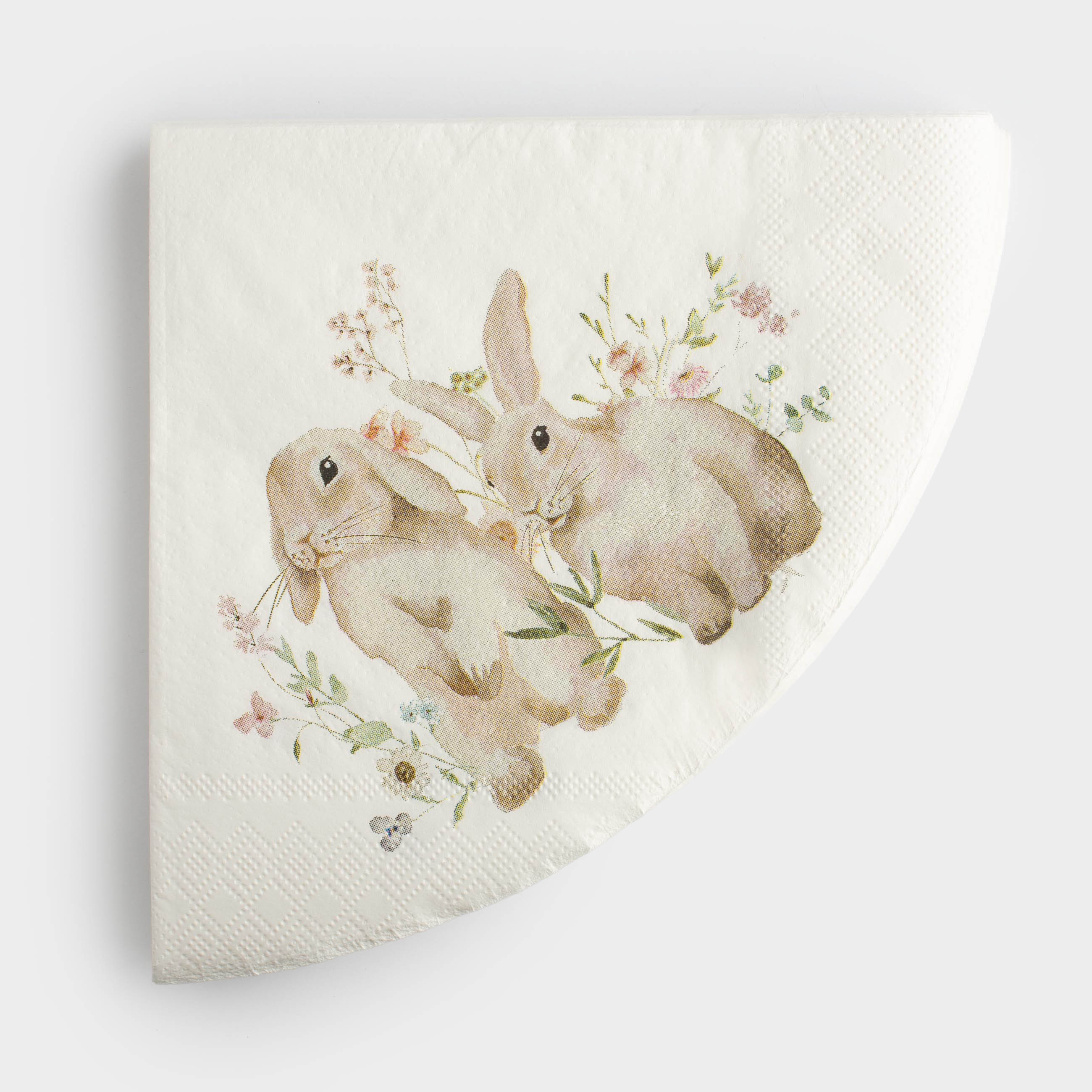 Қағаз майлықтар, 33х33 см, 20 дана, дөңгелек, ақ, Қояндар мен гүлдер, Natural Easter, image-4