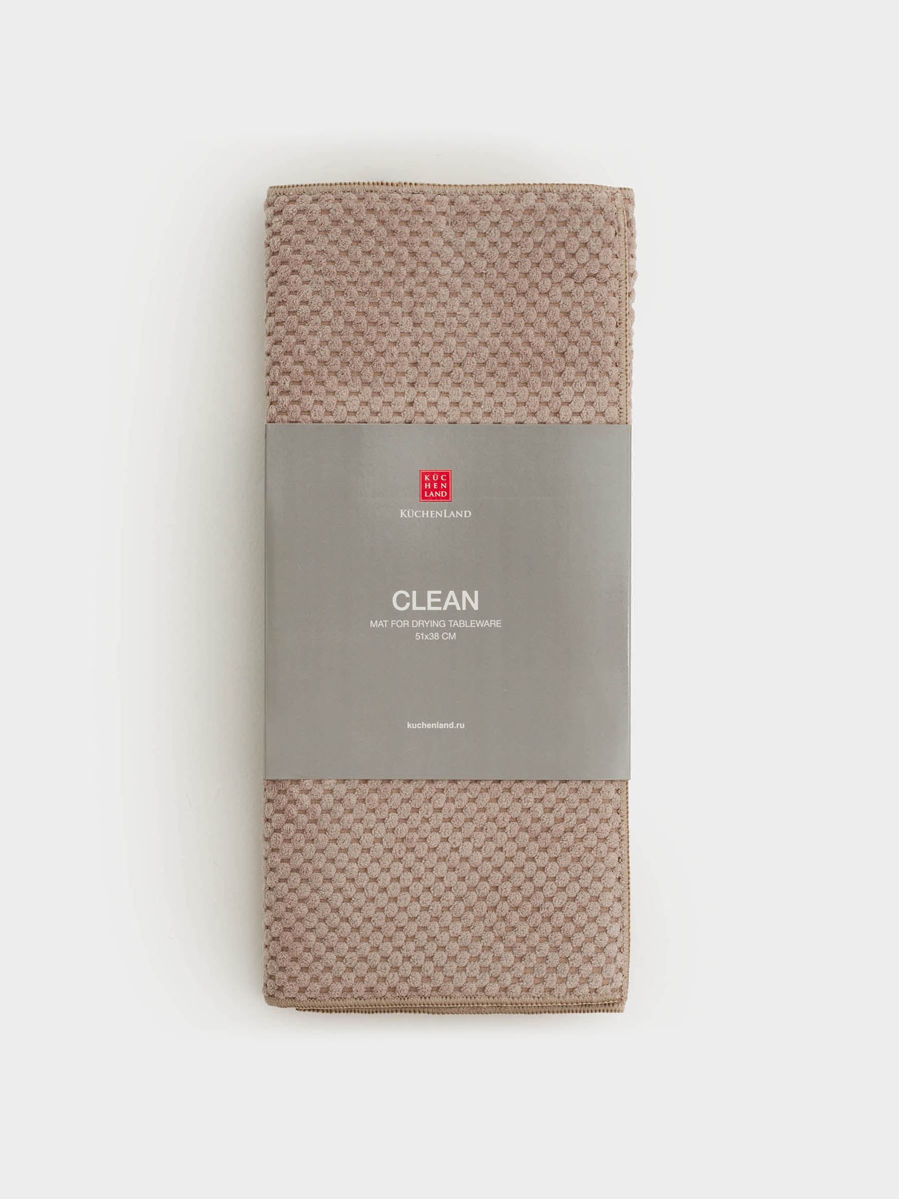 Коврик для сушки посуды, 51х38 см, микрофибра, бежевый, Clean, image-2