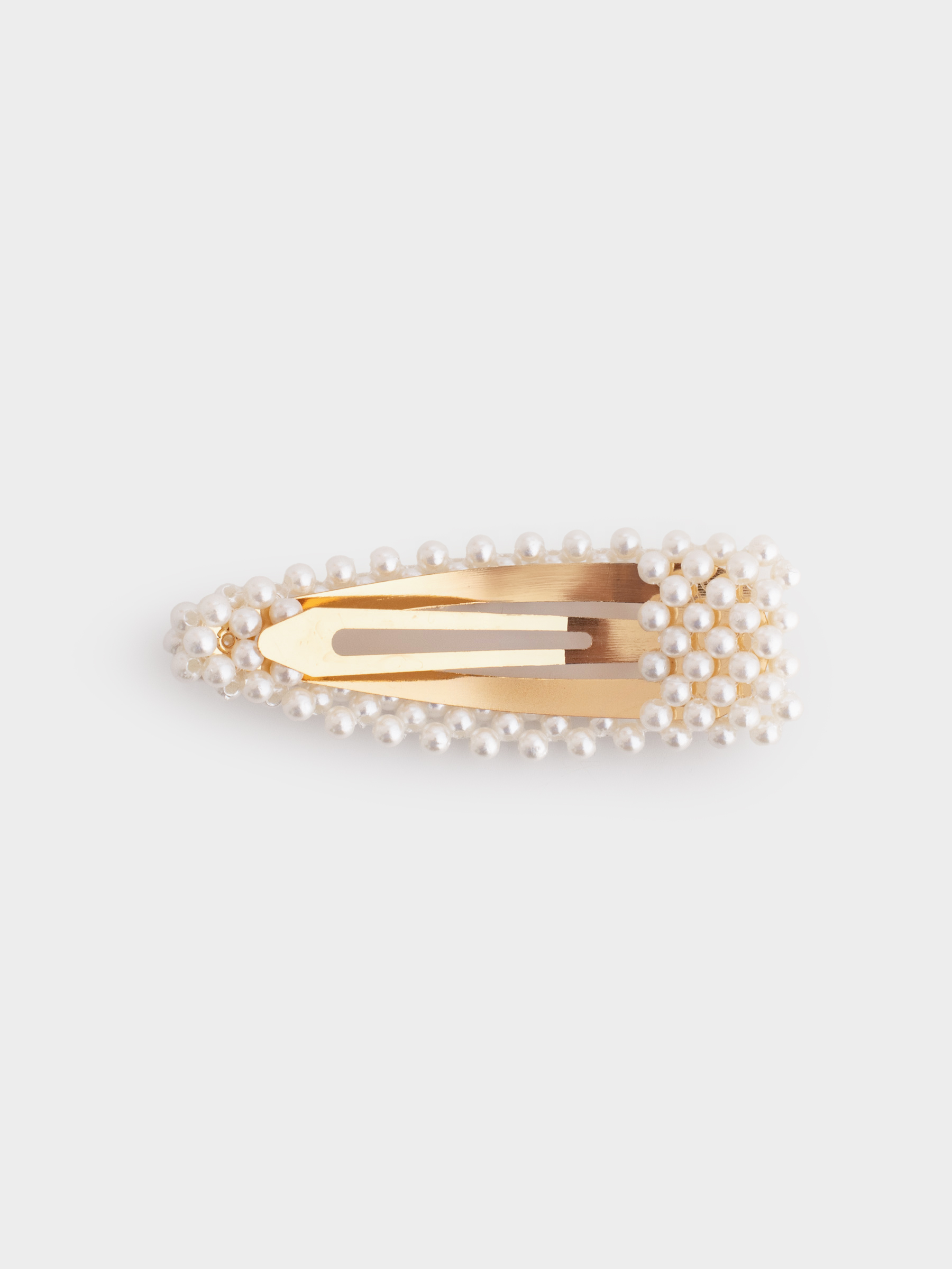 Шаш қыстырғыш, 8 см, пластик/металл, сүт түстес, Моншақтар, Pearl, image-2