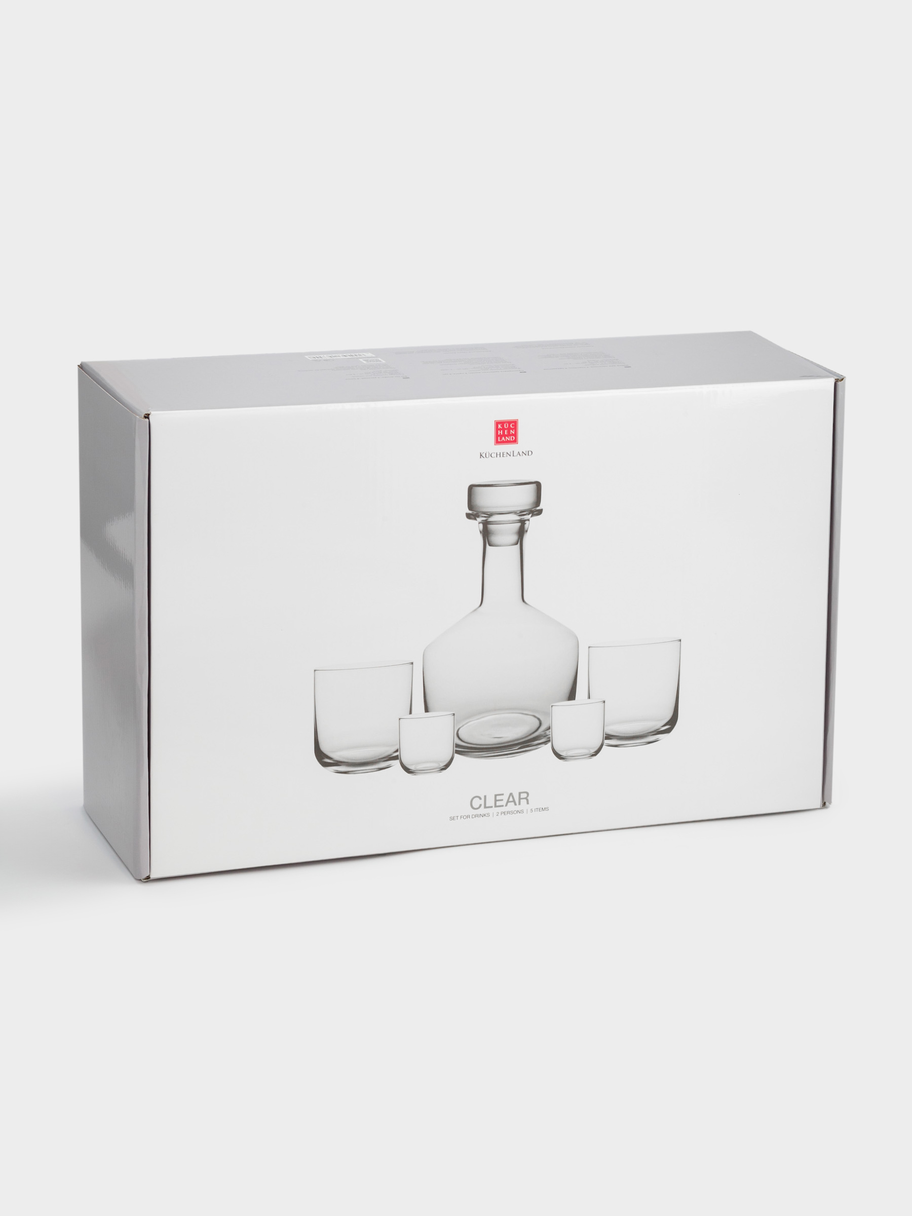 Набор для напитков, 2 перс, 5 пр, графин/стаканы/стопки, стекло, Clear color, image-4