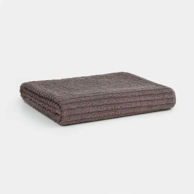Полотенце, 40х60 см, хлопок, коричневое, Объемные полосы, Stripes cotton, image-0