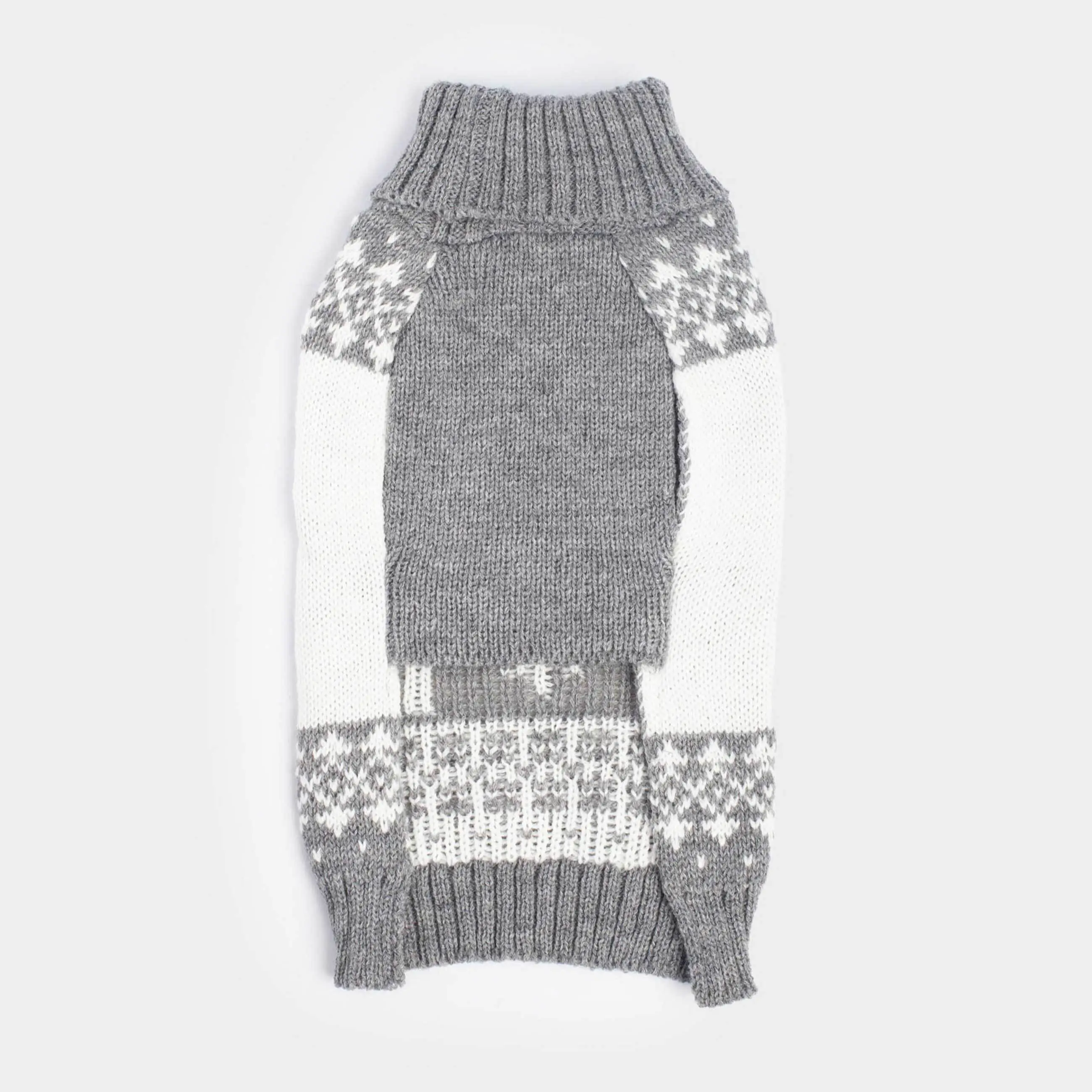 Жануарлар свитері, 38 см, өлшемі M, акрил, сұр-ақ, Бұғы, Fashion pet