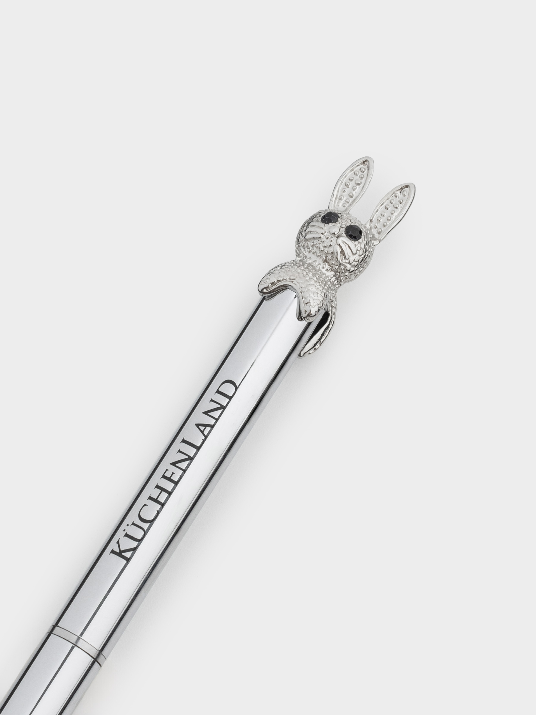 Шарикті қалам, 14 см, пішінмен, күміс, Қоян, Draw, image-3
