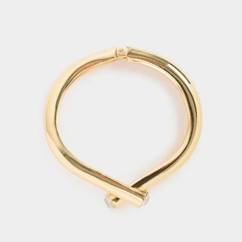 Кафф білезігі, 18 см, металл/страздар, алтын, түйін, Jewelry knot