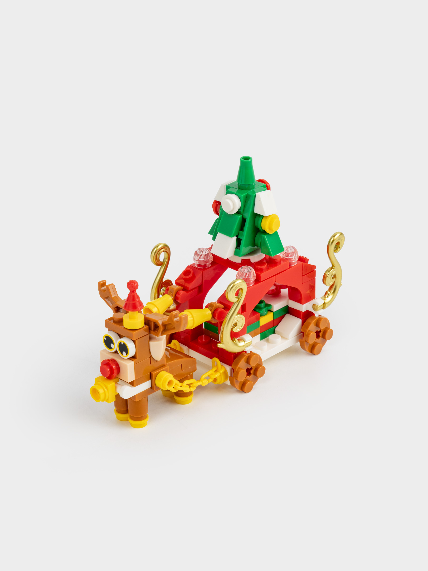 Конструктор, 12х8 см, 134 детали, пластик, цветной, Рождественские сани, Hobby kids, image-0