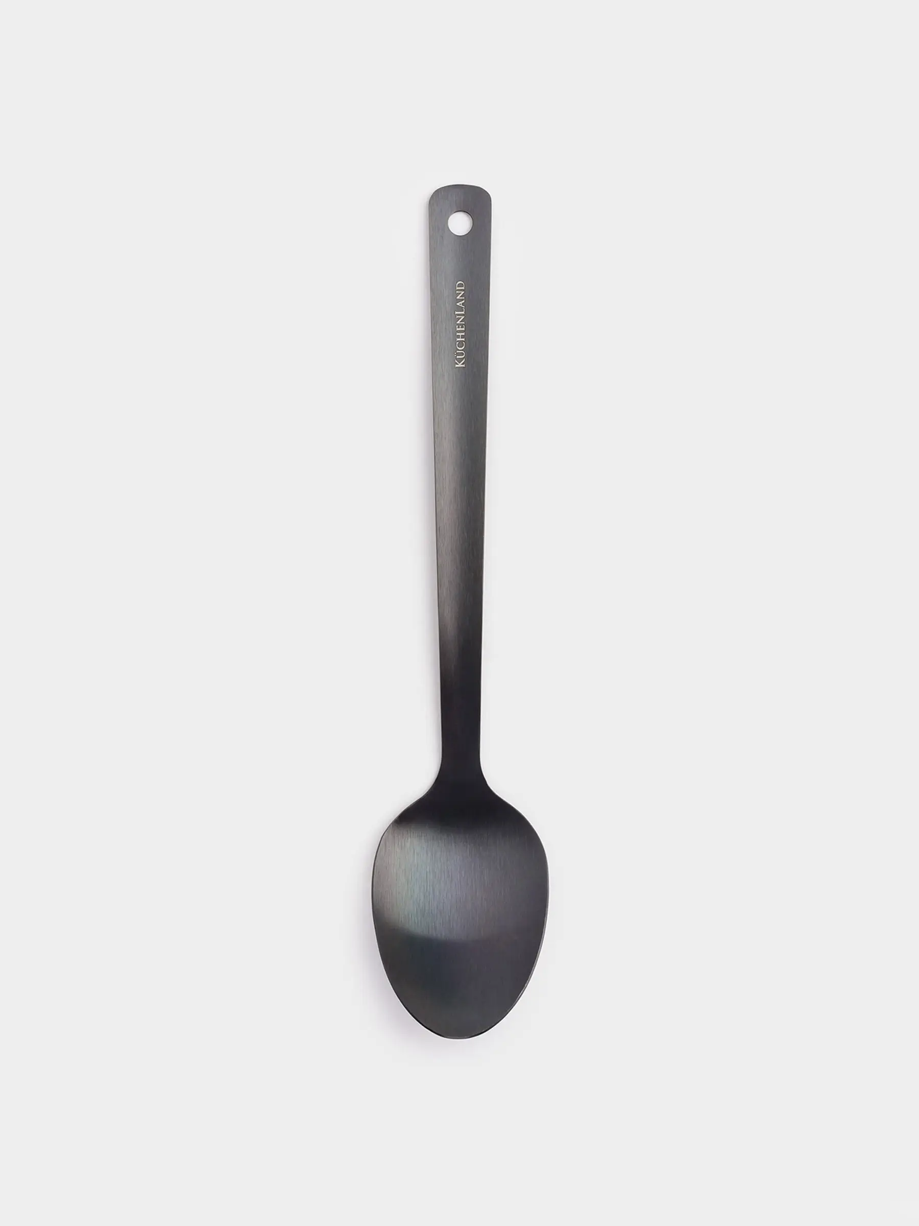 Сервиз қасығы, 35 см, болат, қара сұр, титан