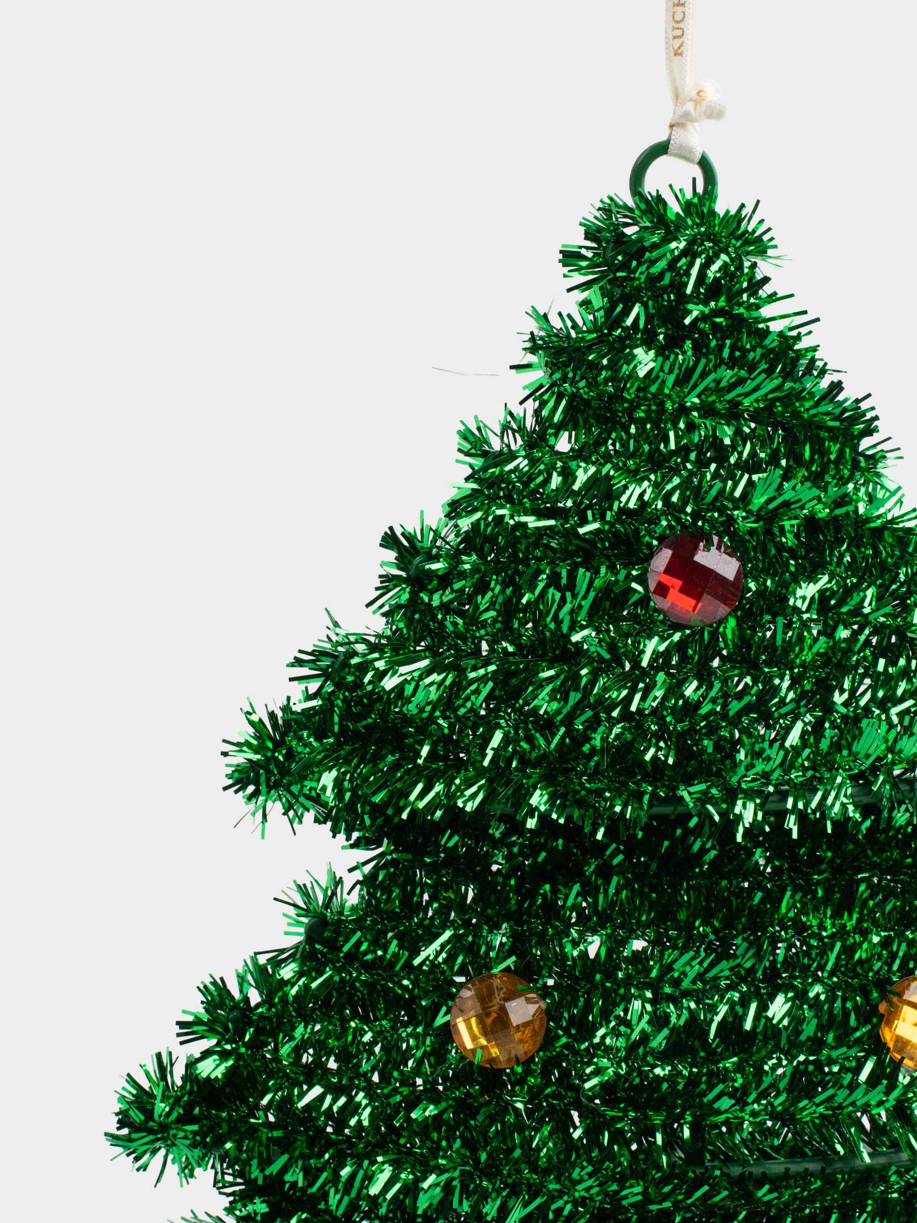 Украшение декоративное, 36 см, подвесное, мишура/пластик, зеленое, Елка, Tinsel decor, image-3