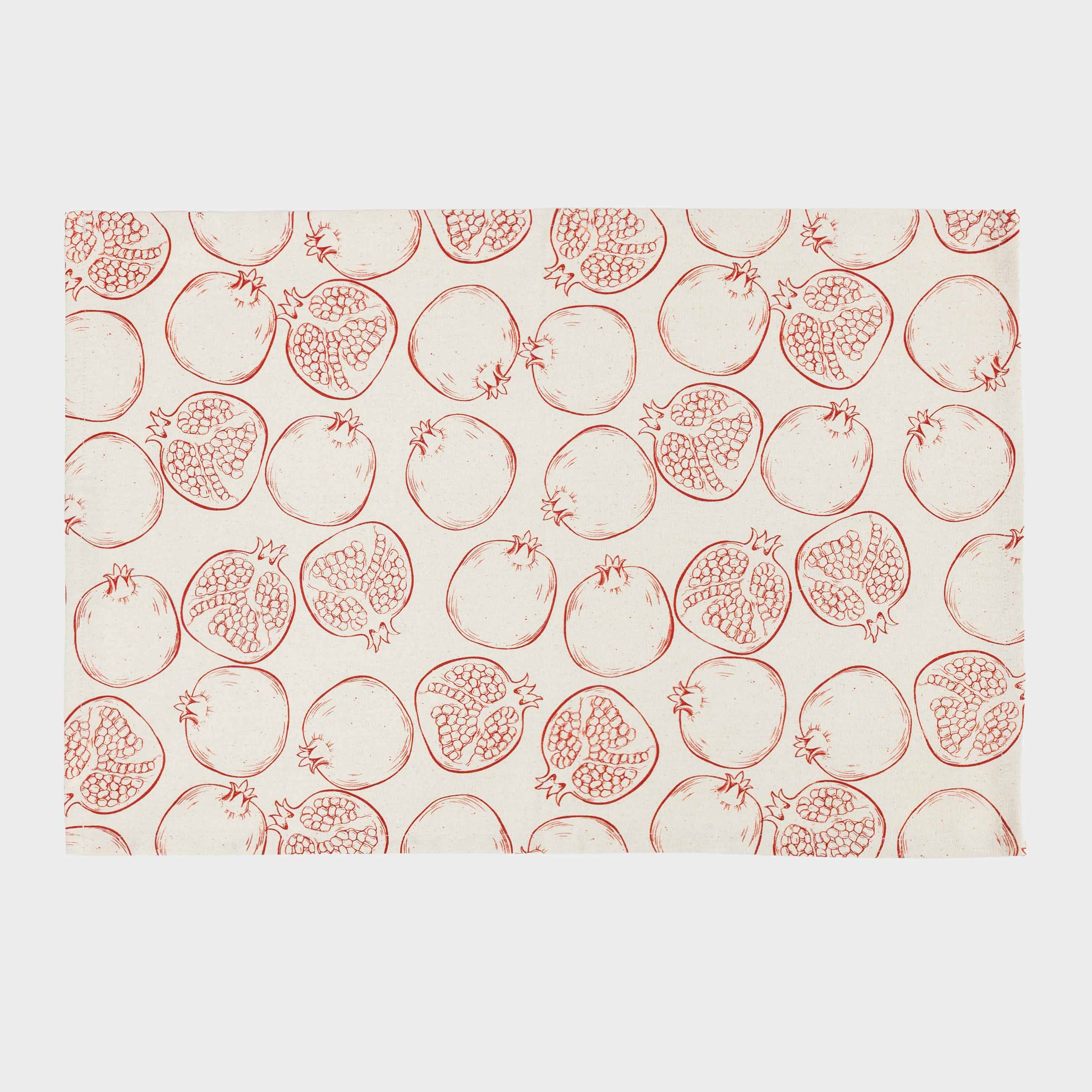 Полотенце кухонное, 40x60 см, 3 шт, хлопок, бежевое/зеленое, Гранаты, Pomegranate, image-6