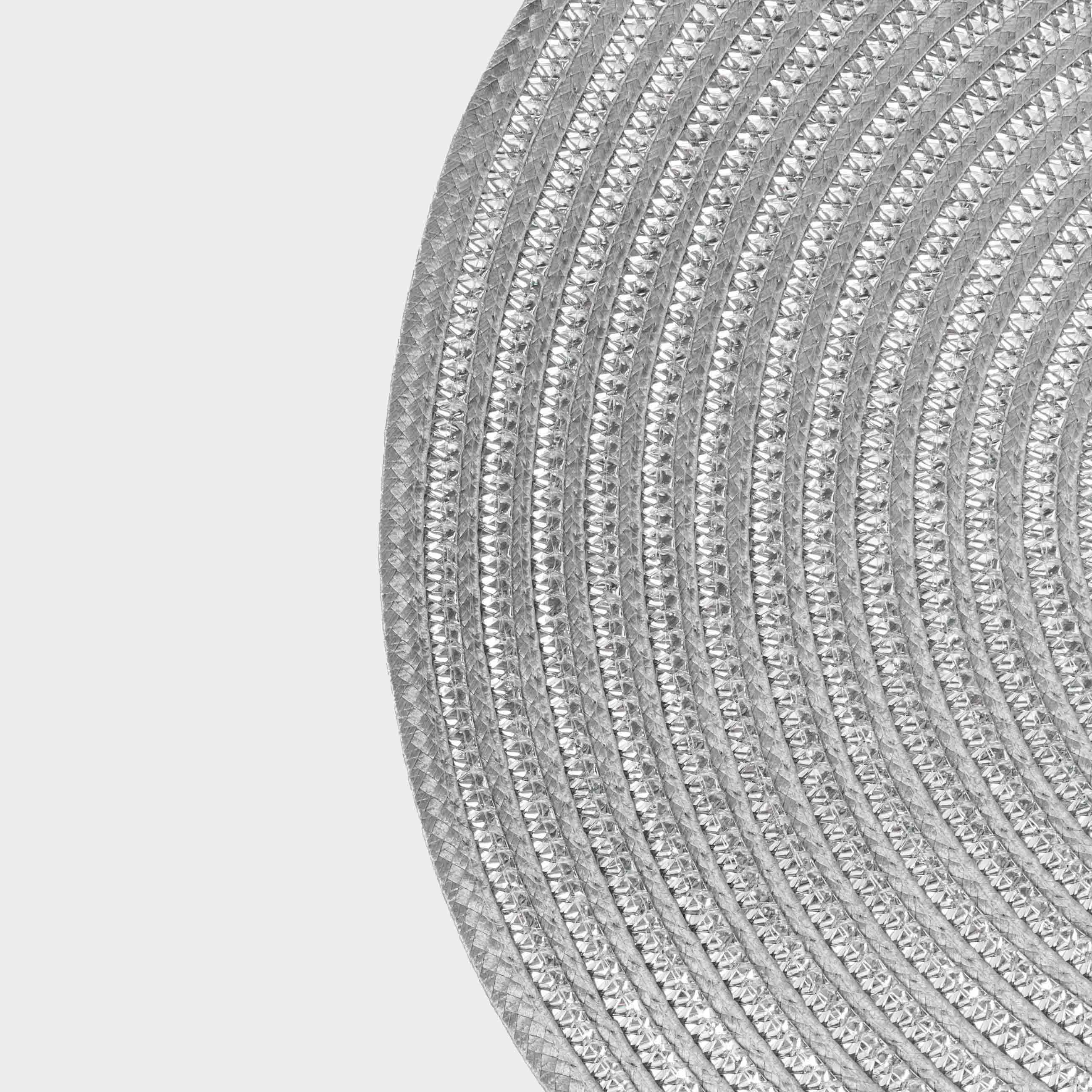 Салфетка под приборы, 38 см, полипропилен, круглая, серебристая, Circle, image-0