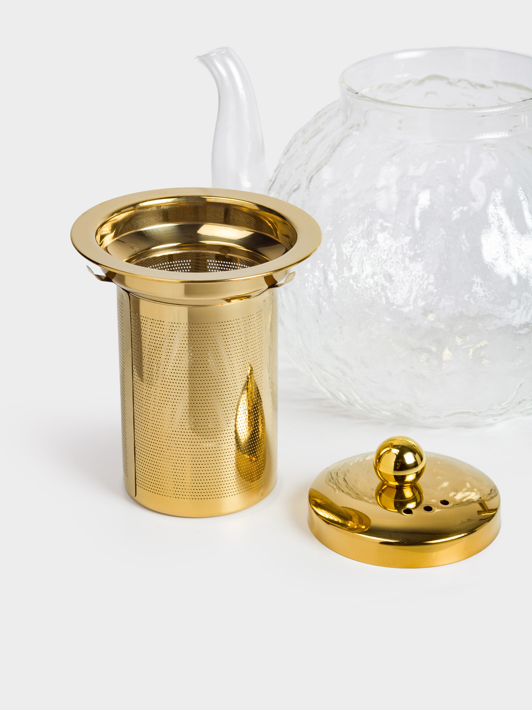 Чайник заварочный, 1,3 л, стекло Б/сталь, золотистый, Glacial gold, image-4