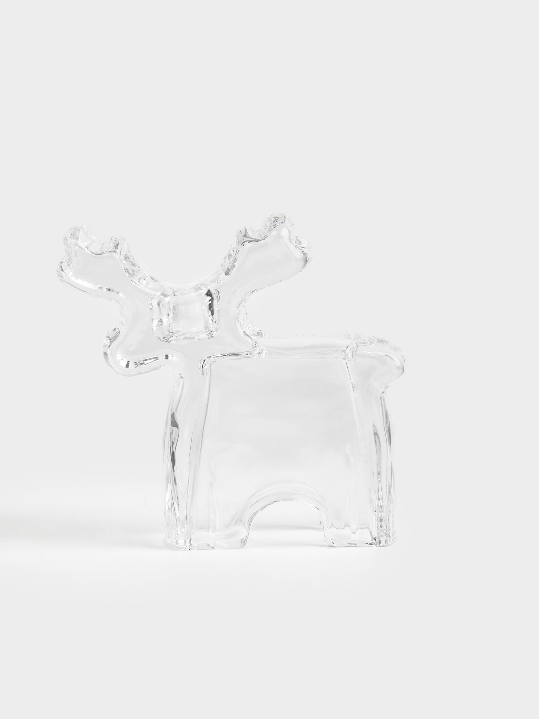 Подсвечник, 10 см, для тонкой свечи, стекло, Олень, Deer shape, image-0