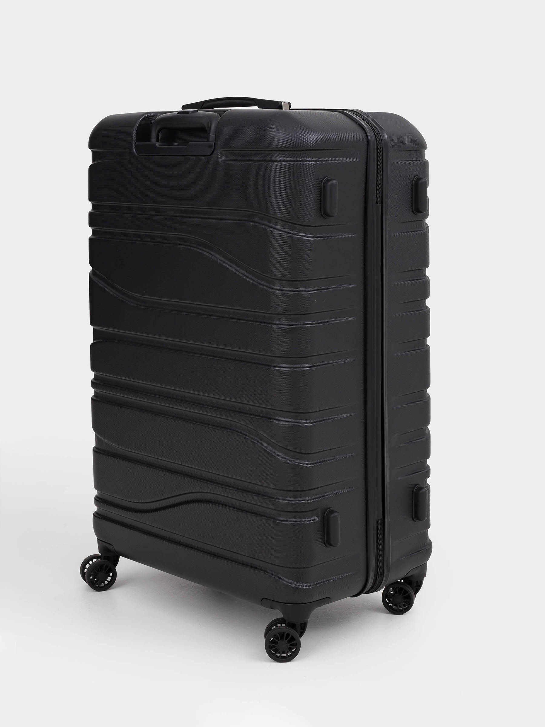 Чемодан L, 52х29х77 см, 4,2 кг, с замком, пластик, черный, Travel comfort, image-5
