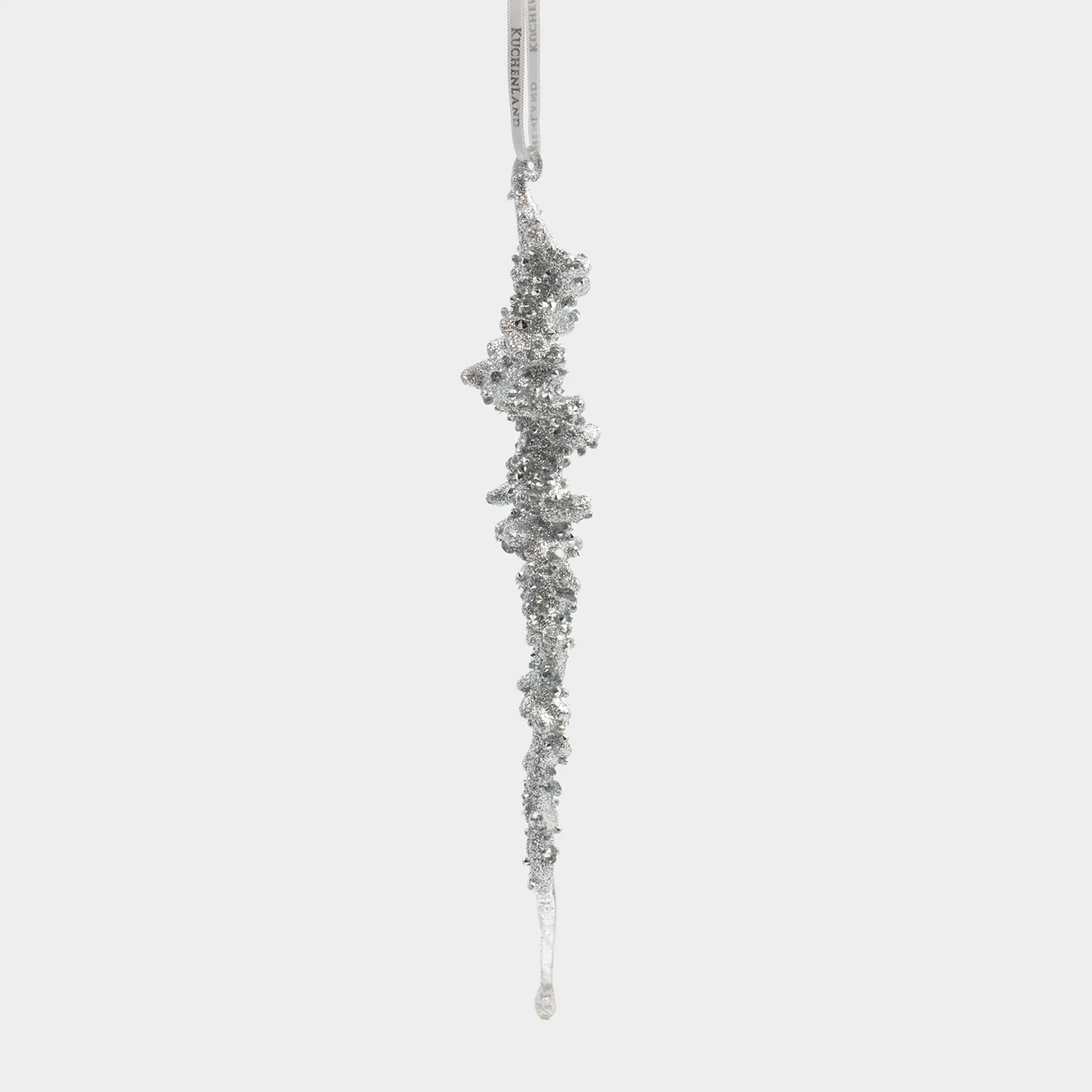 Игрушка елочная, 25 см, акрил, серебристая, Сосулька, Figure sparkle