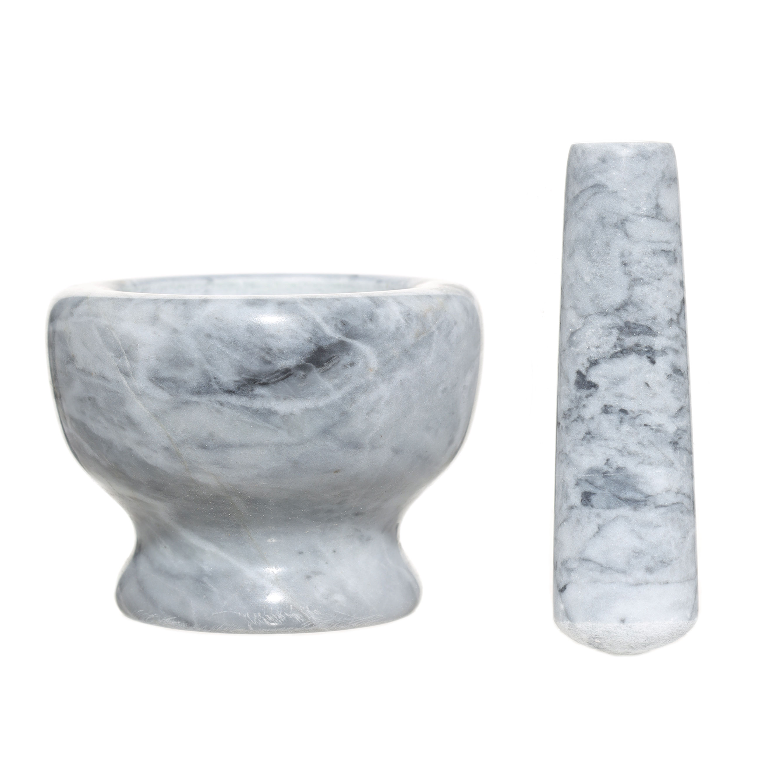 Ступка для специй, 7 см, с пестиком, мрамор, серая, Marble, image-1
